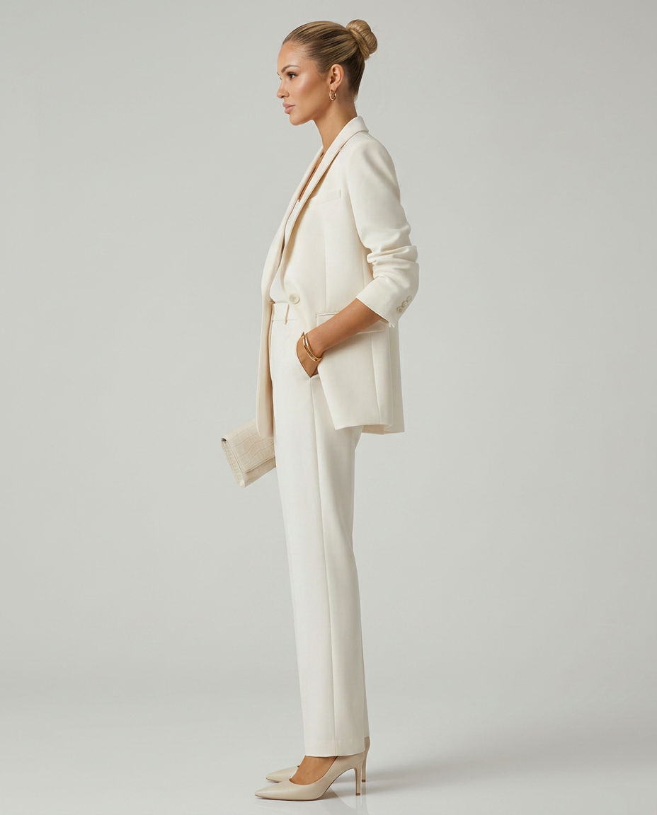 Elise | Blazer Set with Straight-Leg Trousers