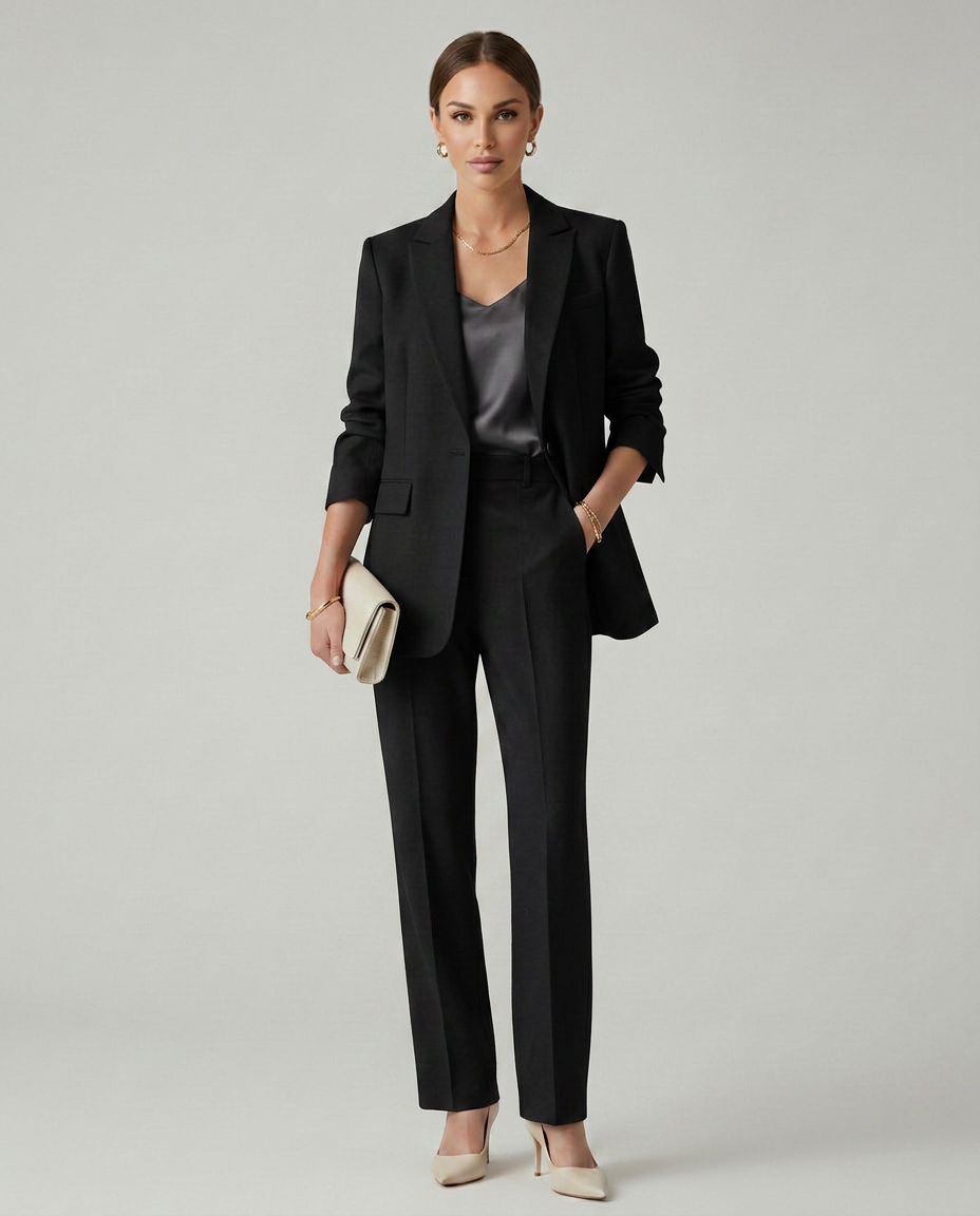 Elise | Blazer Set with Straight-Leg Trousers