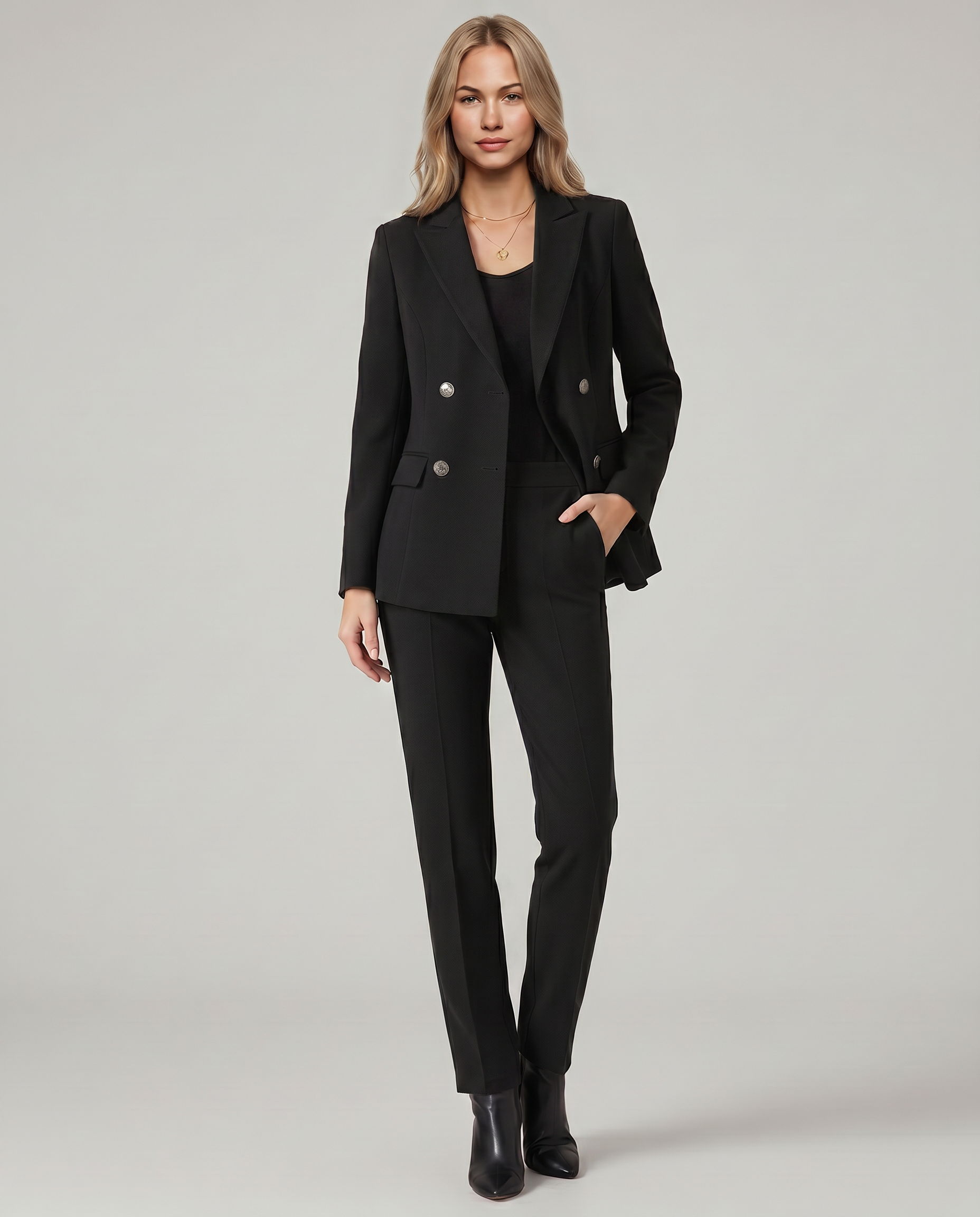 Geneva | Blazer Set with Straight-Leg Trousers