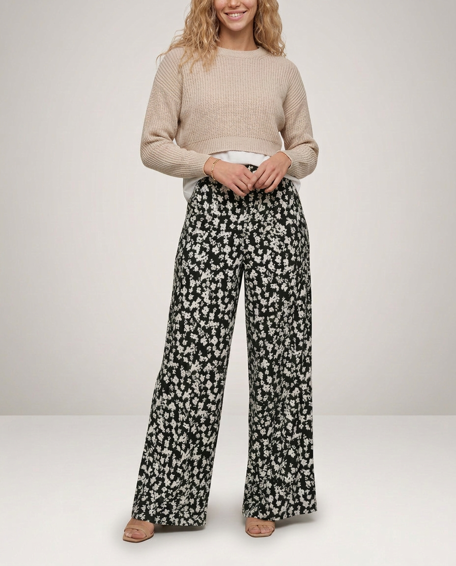 Vonda | Palazzo Trousers with Floral Print