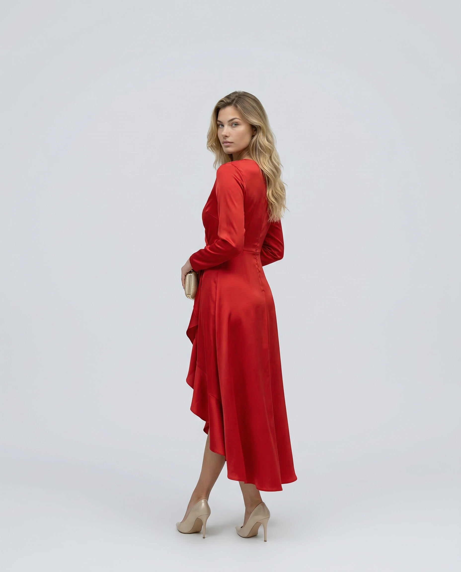 Charlotte | Wrap Midi Dress with Long Sleeves