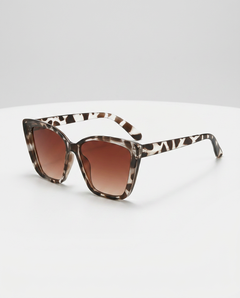 Marcia | Retro Cat-Eye Sunglasses with Leopard Print Frame