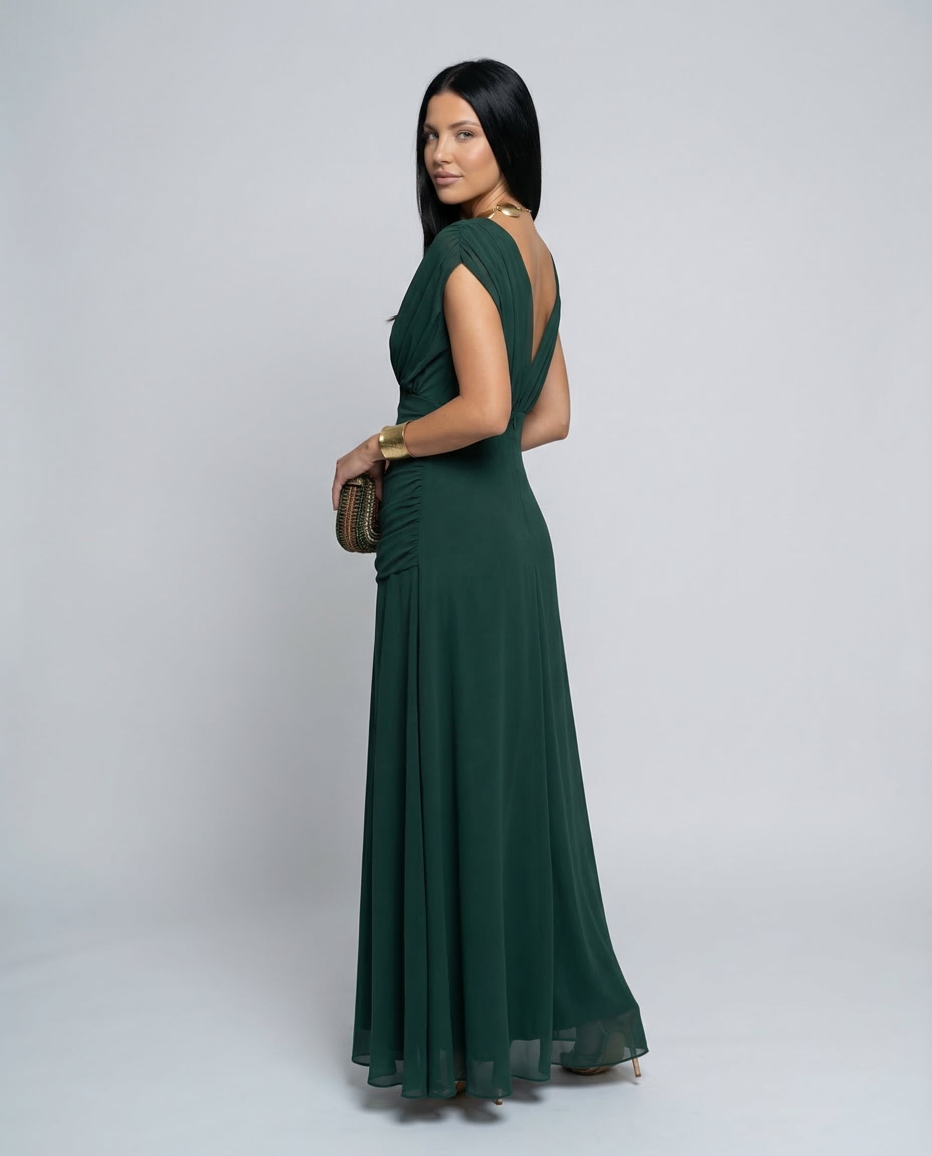 Eloria | Maxi Dress with Draped V-Neck