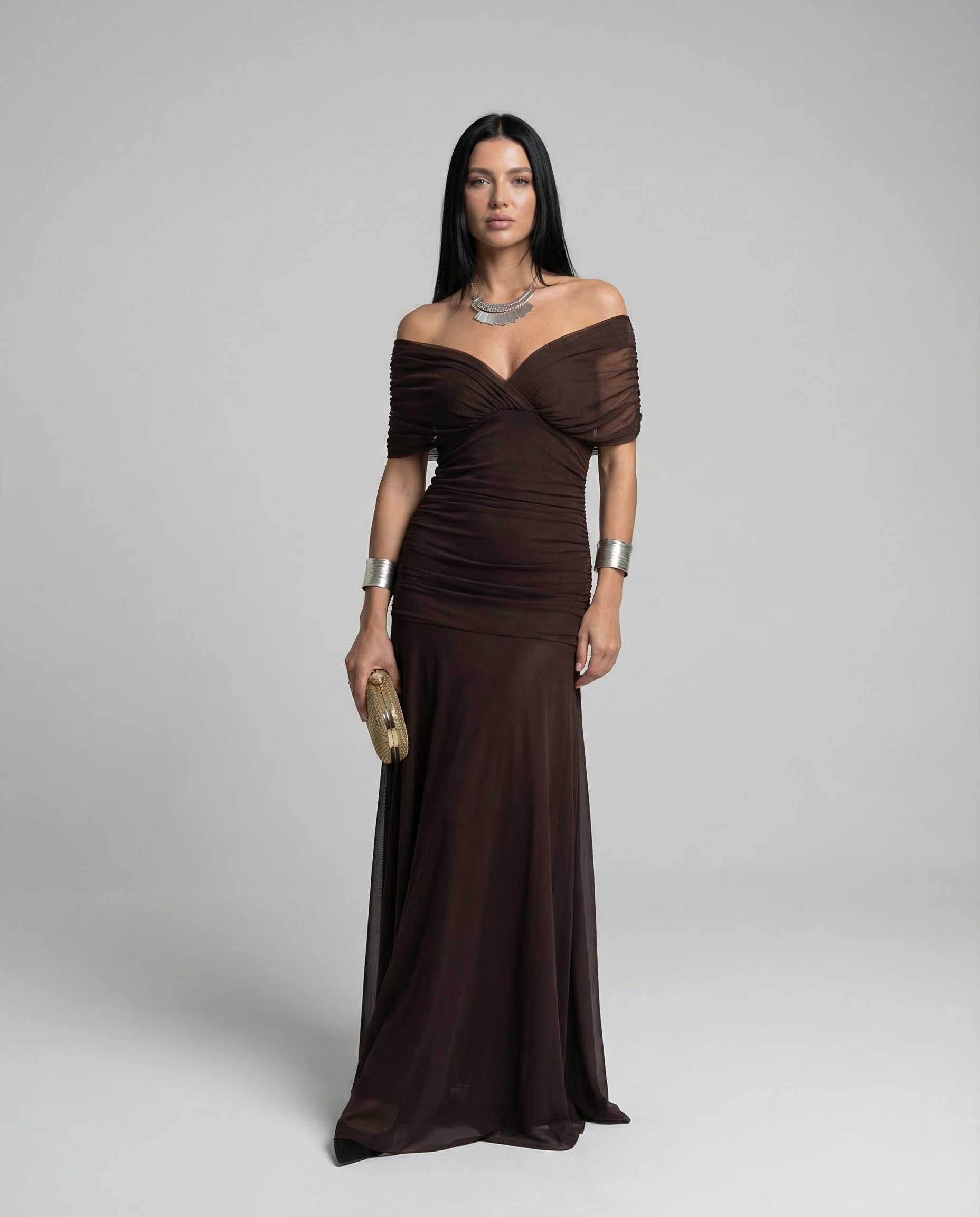 Eloria | Maxi Dress with Draped V-Neck