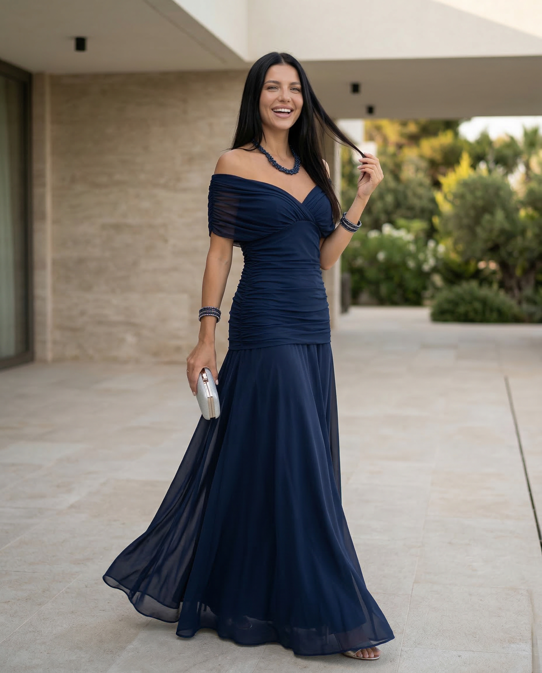 Eloria | Maxi Dress with Draped V-Neck