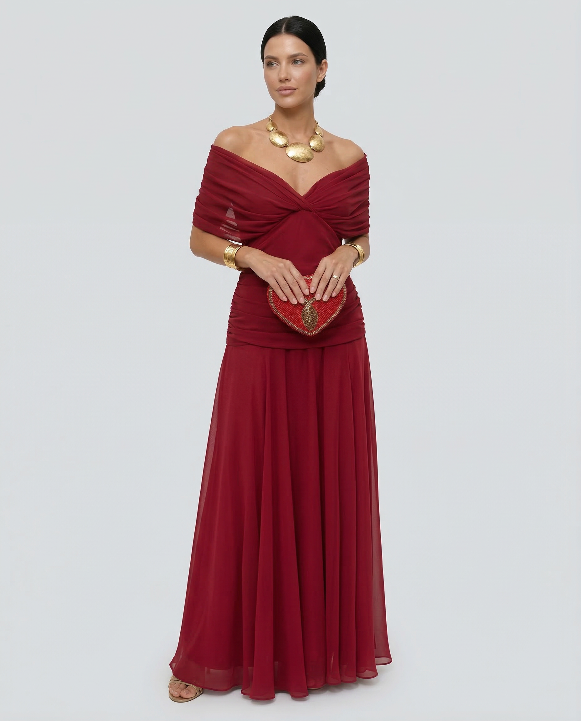 Eloria | Maxi Dress with Draped V-Neck