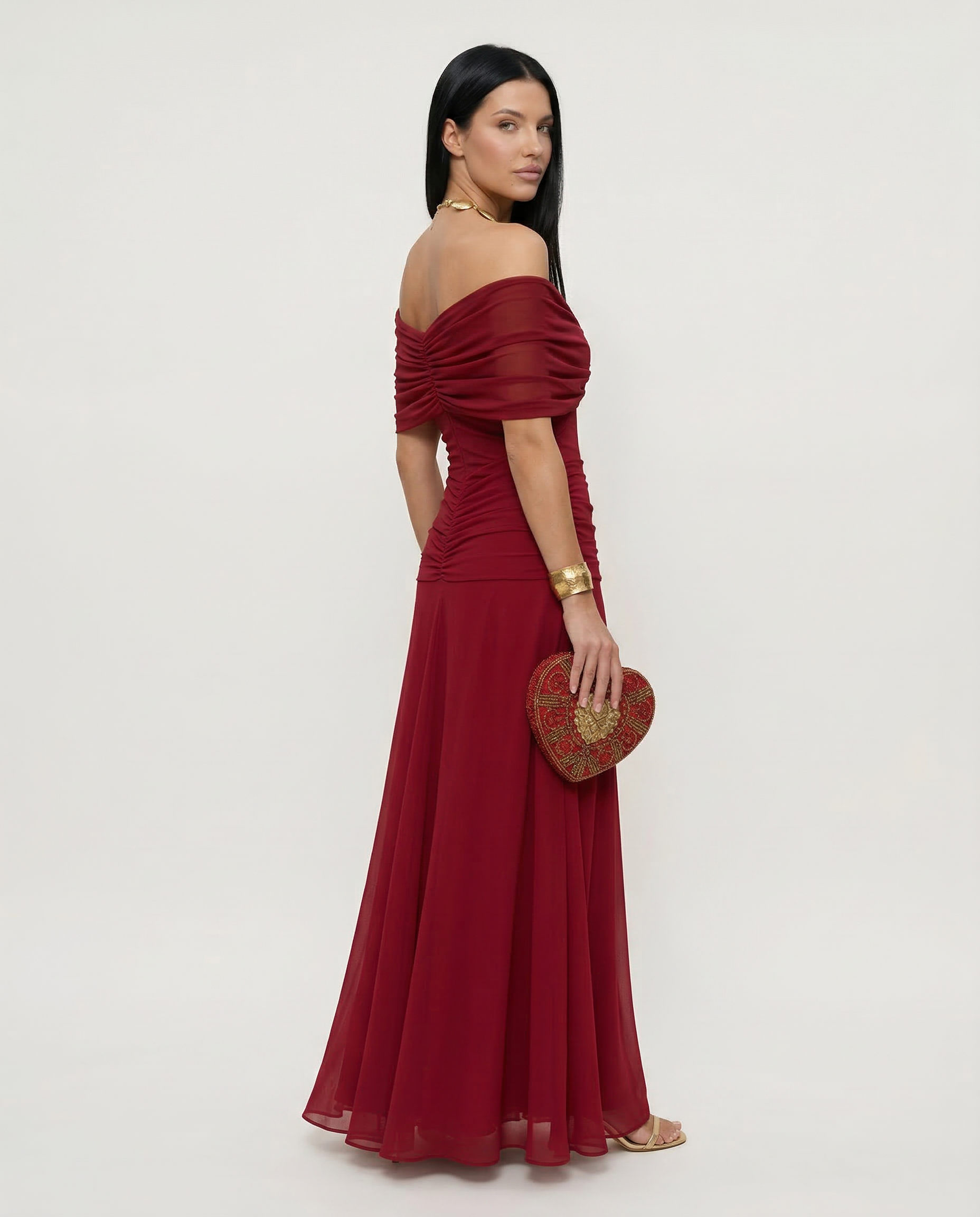 Eloria | Maxi Dress with Draped V-Neck