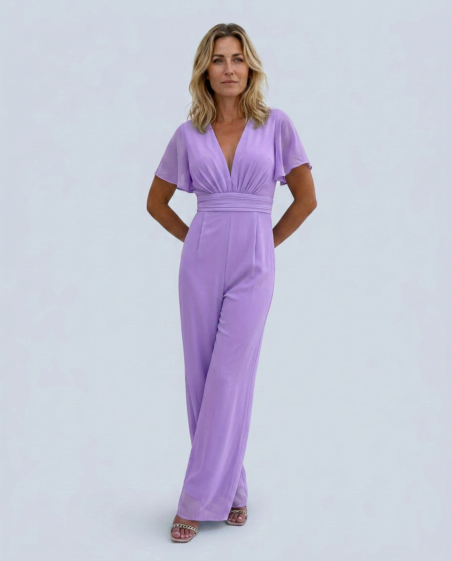 Lawanda | Wide-Leg Jumpsuit with Deep V-Neck