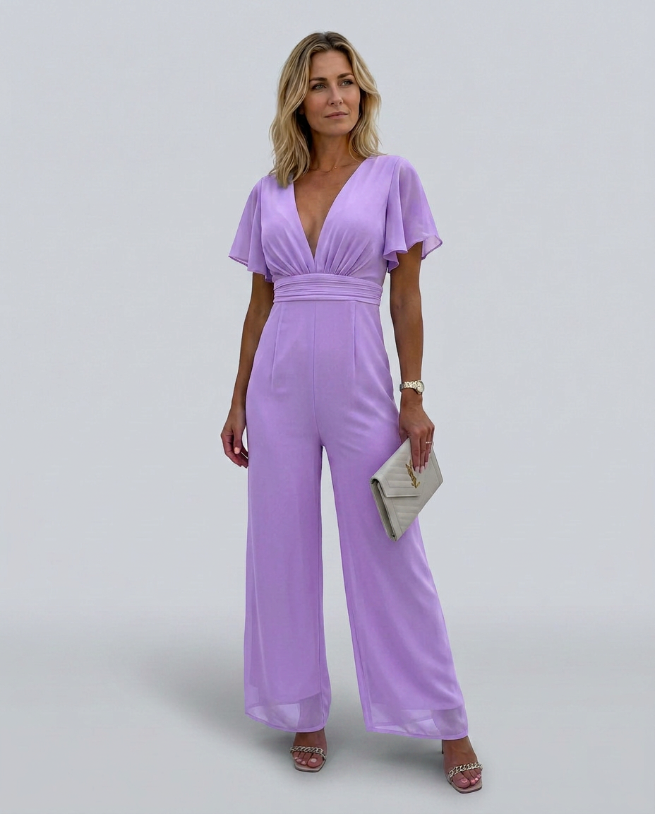 Lawanda | Wide-Leg Jumpsuit with Deep V-Neck