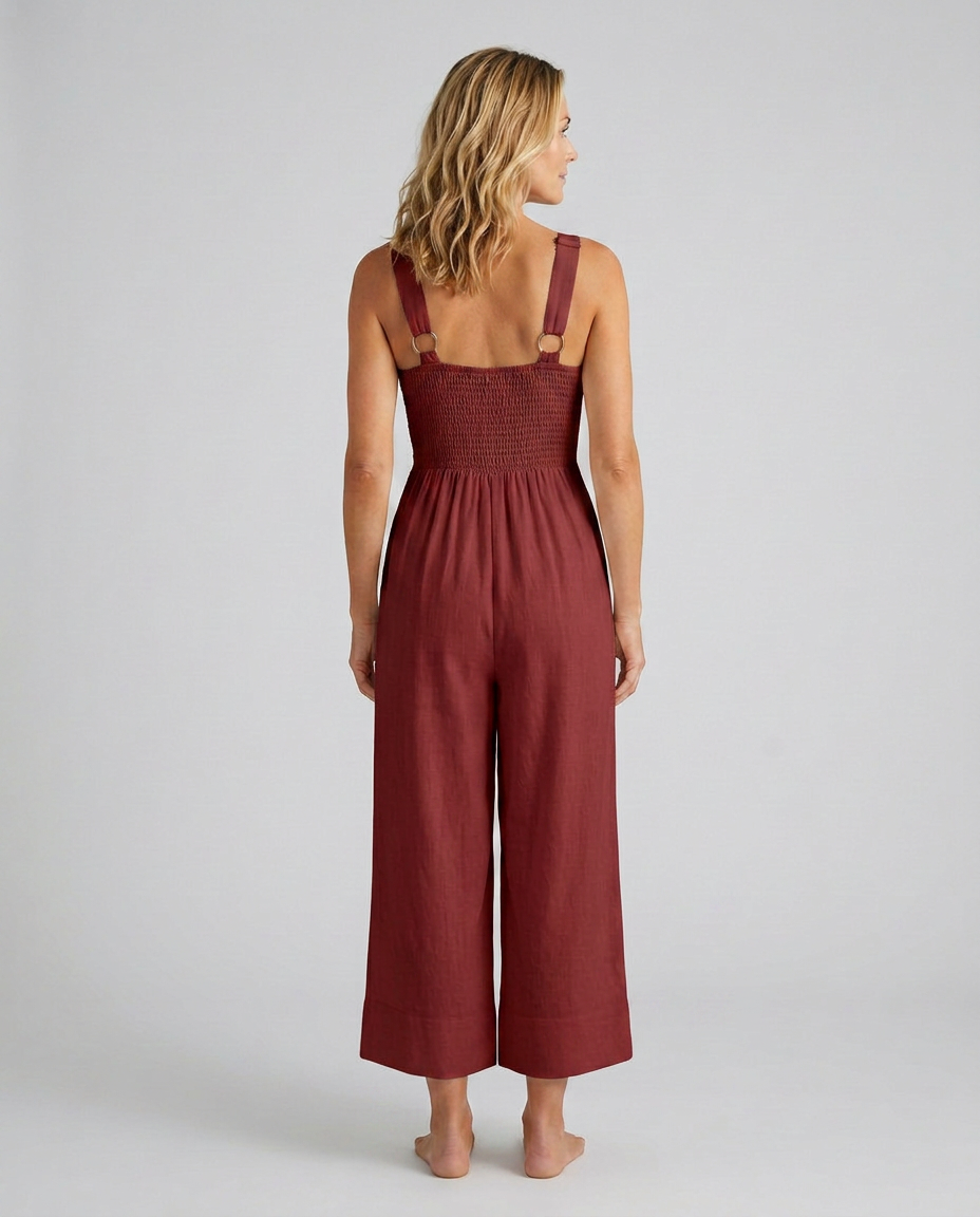 Lea | Sleeveless Wide-Leg Jumpsuit with V-Neck Detail