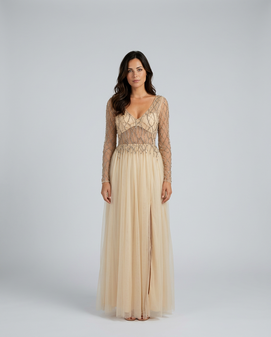 Vivienne | Maxi V-Neck Split Evening Dress