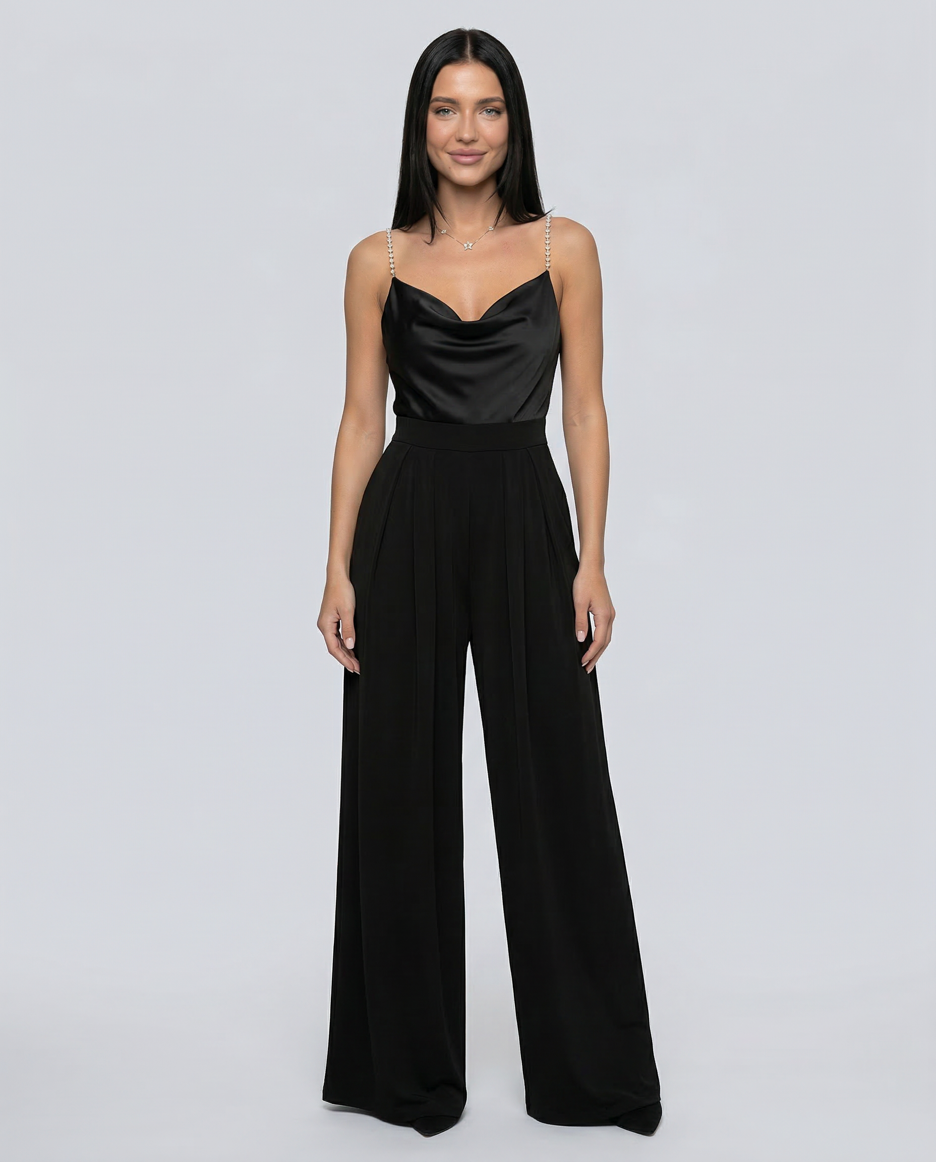 Ava | Wide-Leg Sleeveless V-Neck Jumpsuit