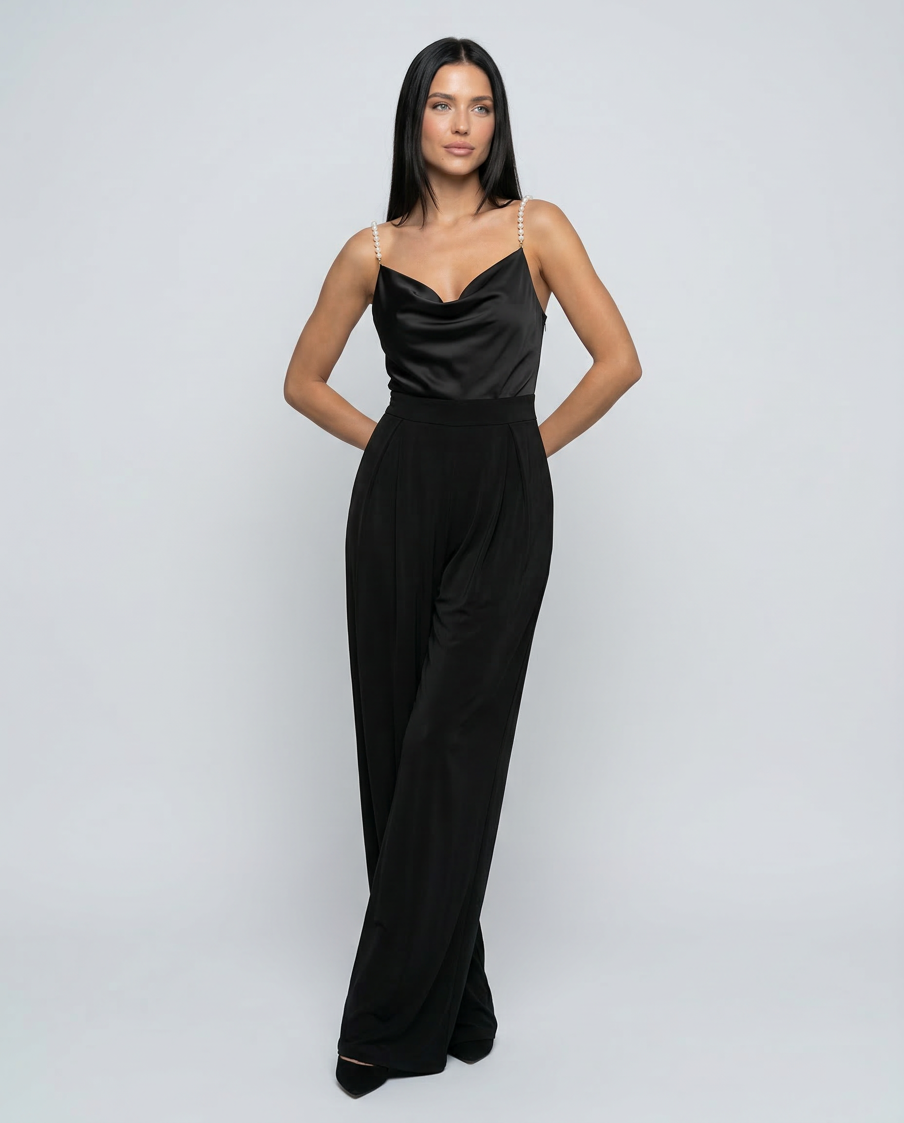 Ava | Wide-Leg Sleeveless V-Neck Jumpsuit