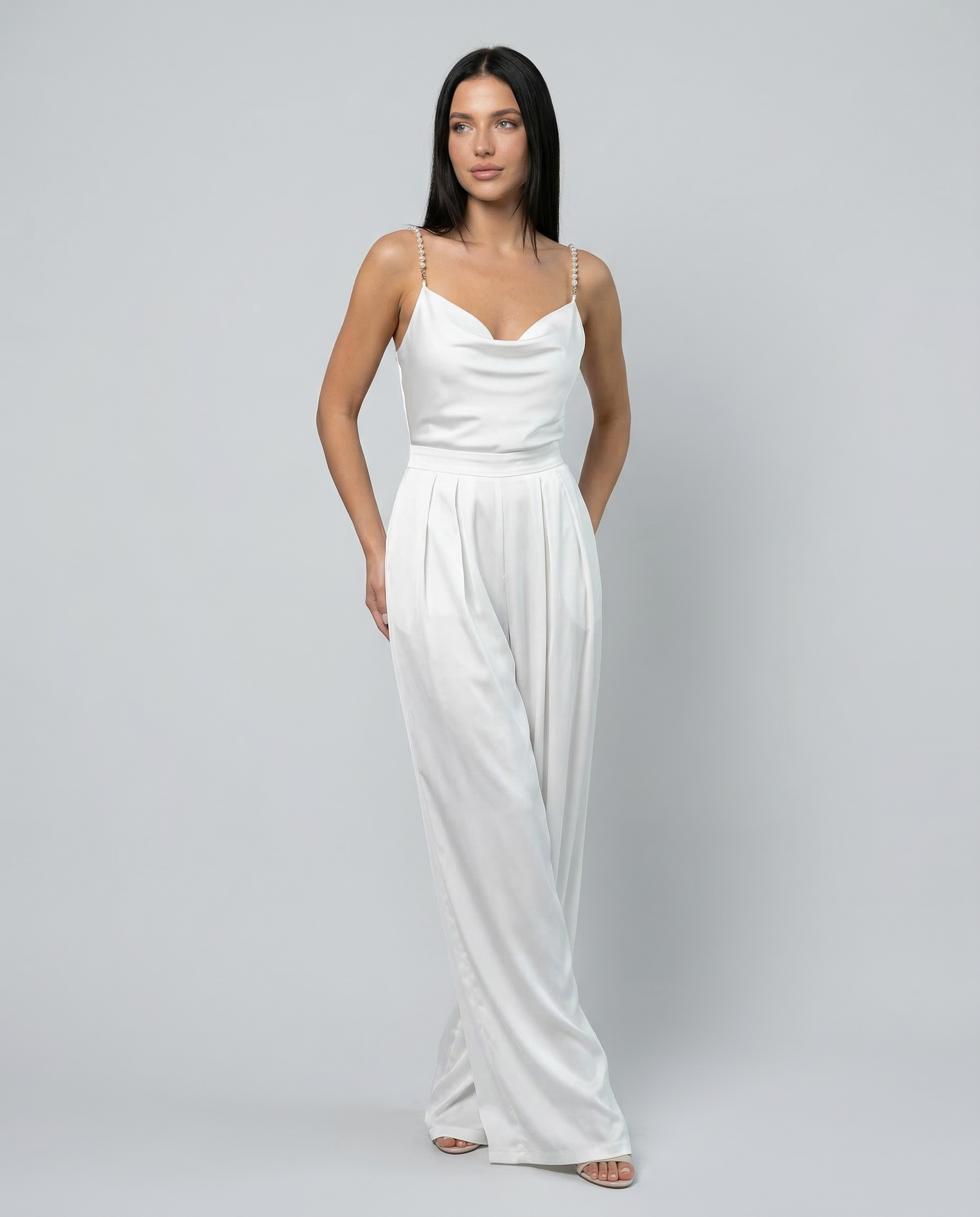 Ava | Wide-Leg Sleeveless V-Neck Jumpsuit