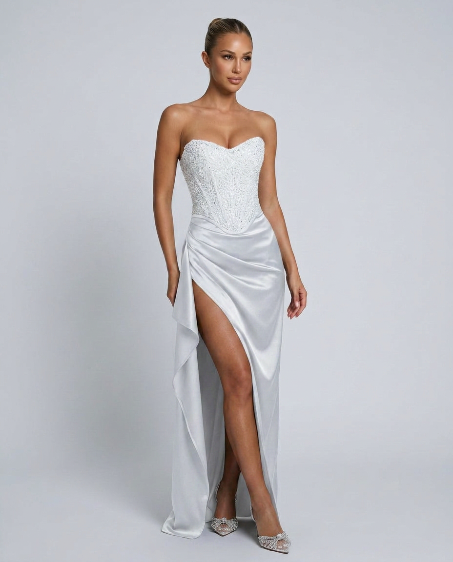 Emrielle | Beaded Corset Evening Maxi Dress
