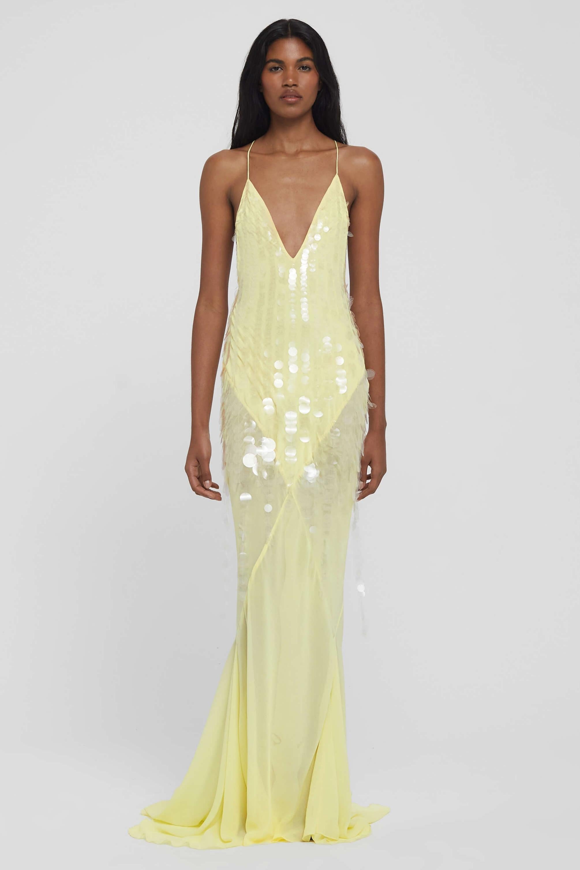 Delphine | Sequin V-Neck Sleeveless Maxi Dress