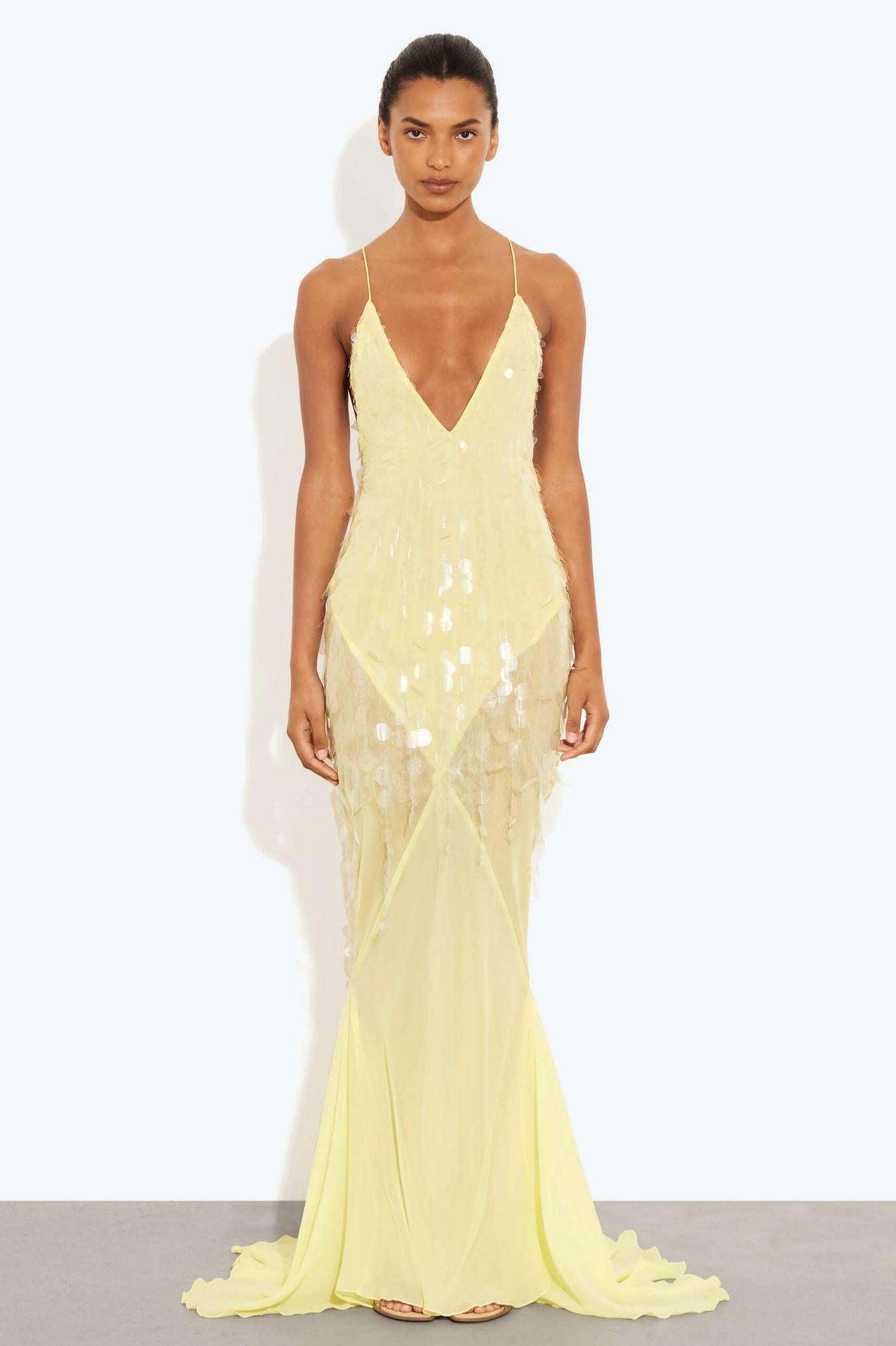 Delphine | Sequin V-Neck Sleeveless Maxi Dress