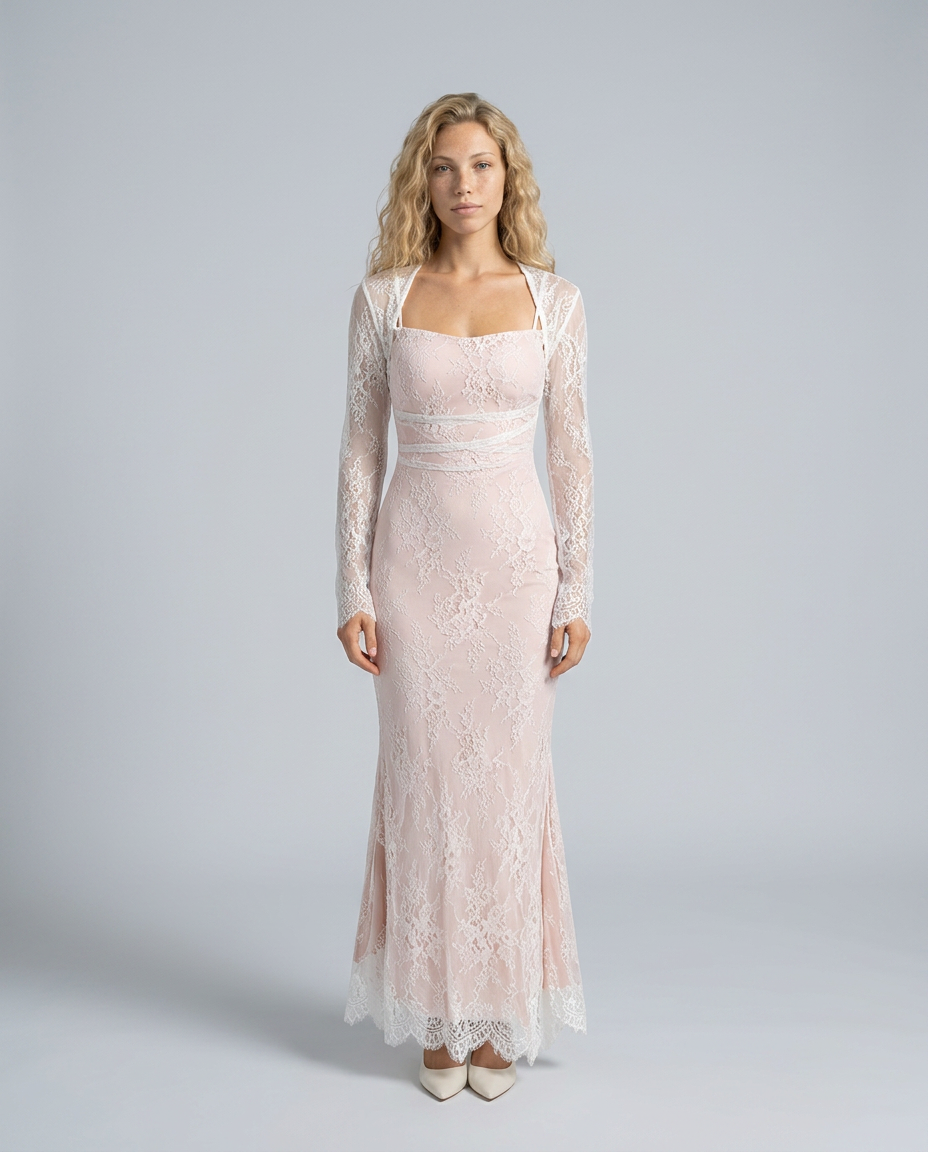 Livilla | Long Lace Wedding Guest Maxi Dress