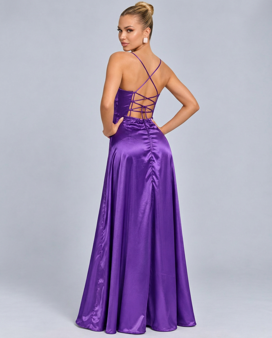 Tatum | Spaghetti Strap High Slit Evening Maxi Dress