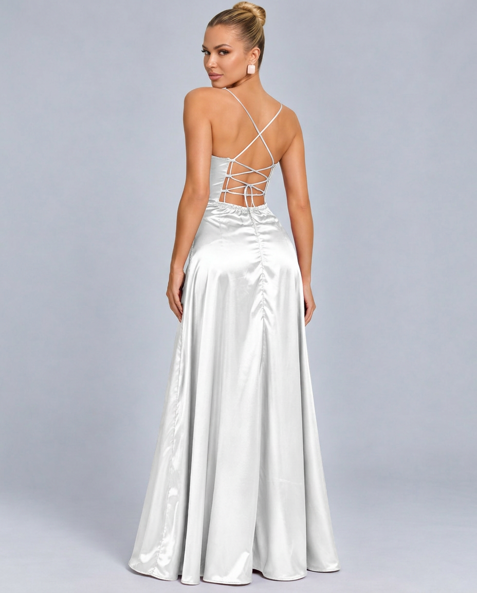 Tatum | Spaghetti Strap High Slit Evening Maxi Dress