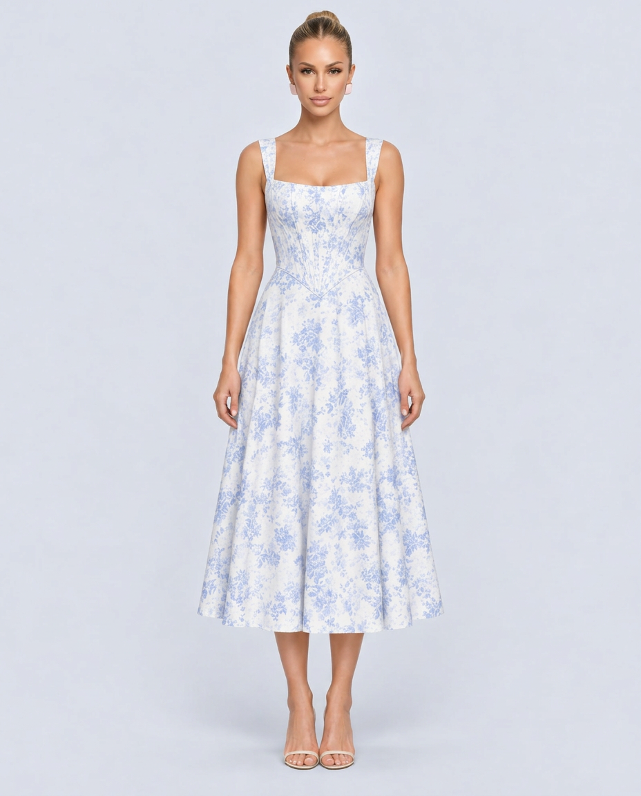 Dahlia | Floral Midi Party Dress