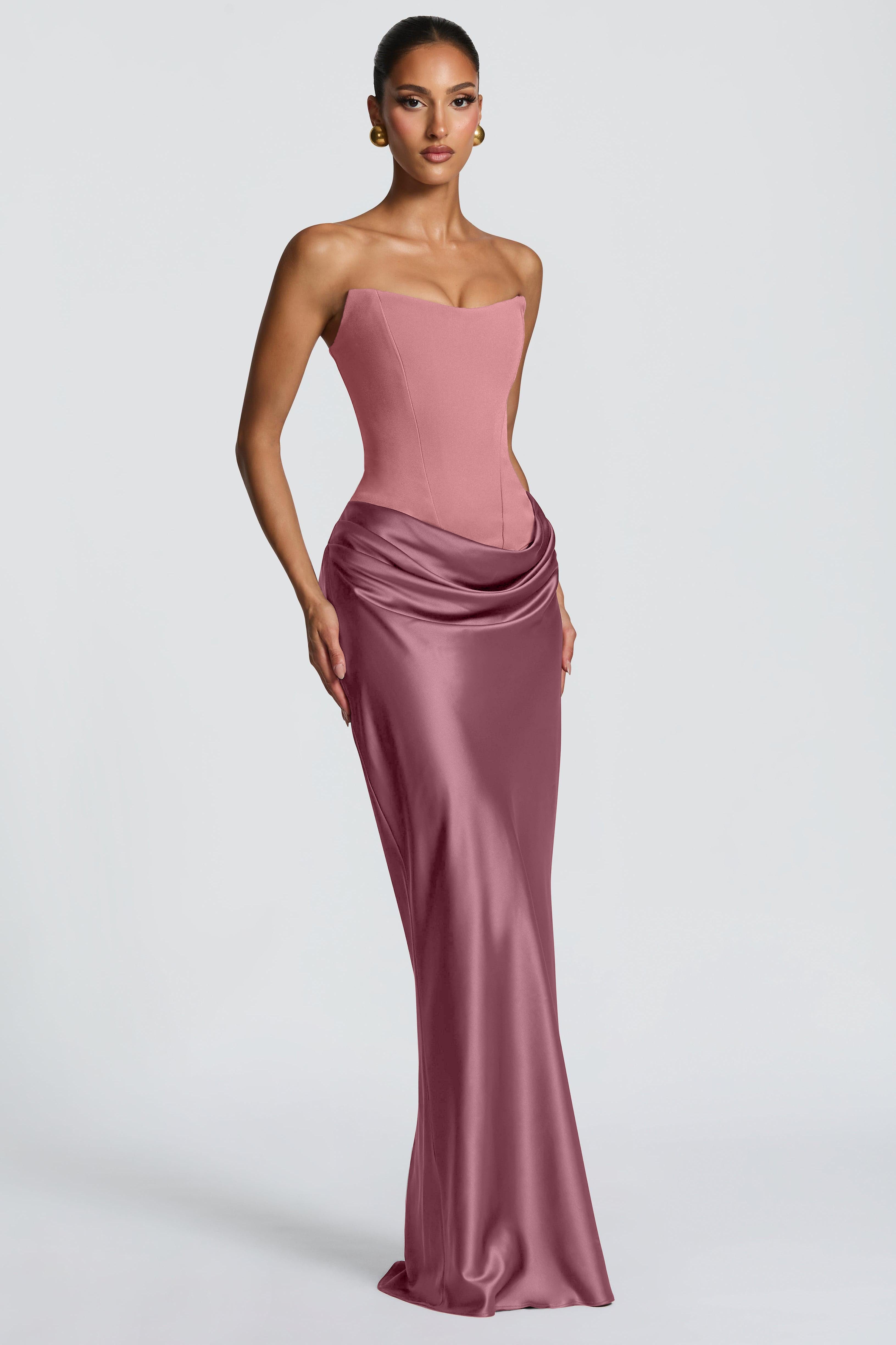 Lena | Satin-Look Tie-Up Maxi Dress