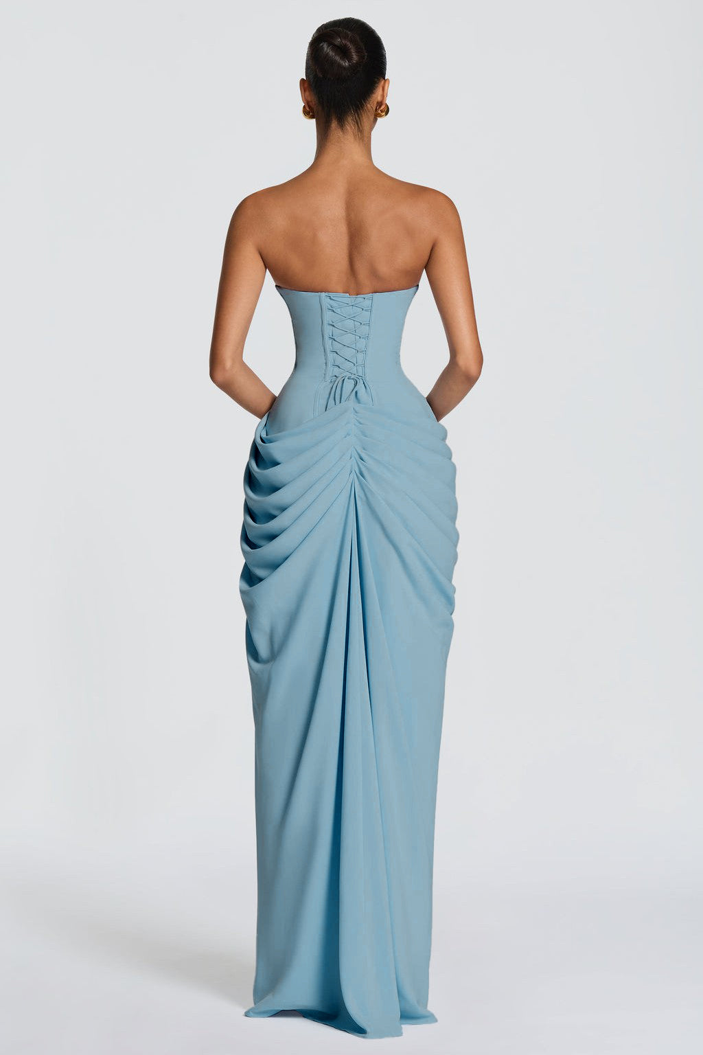 Odette | Strapless Gathered Corset Maxi Dress