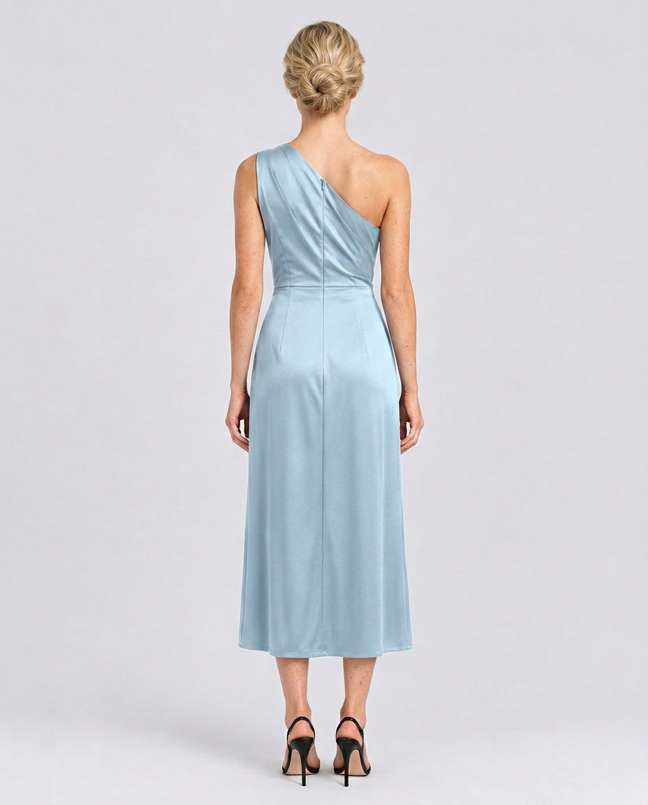 Selene | One Shoulder Satin Midi