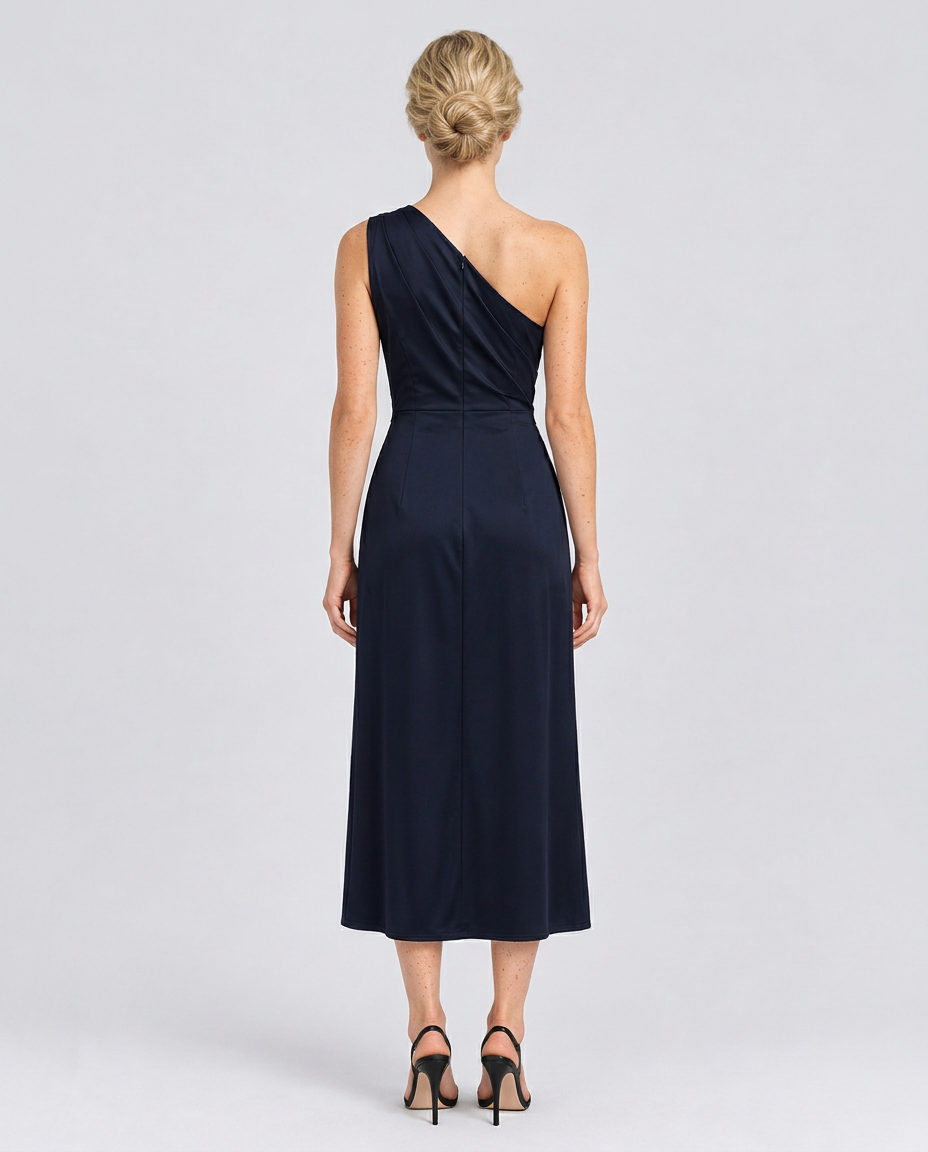 Selene | One Shoulder Satin Midi