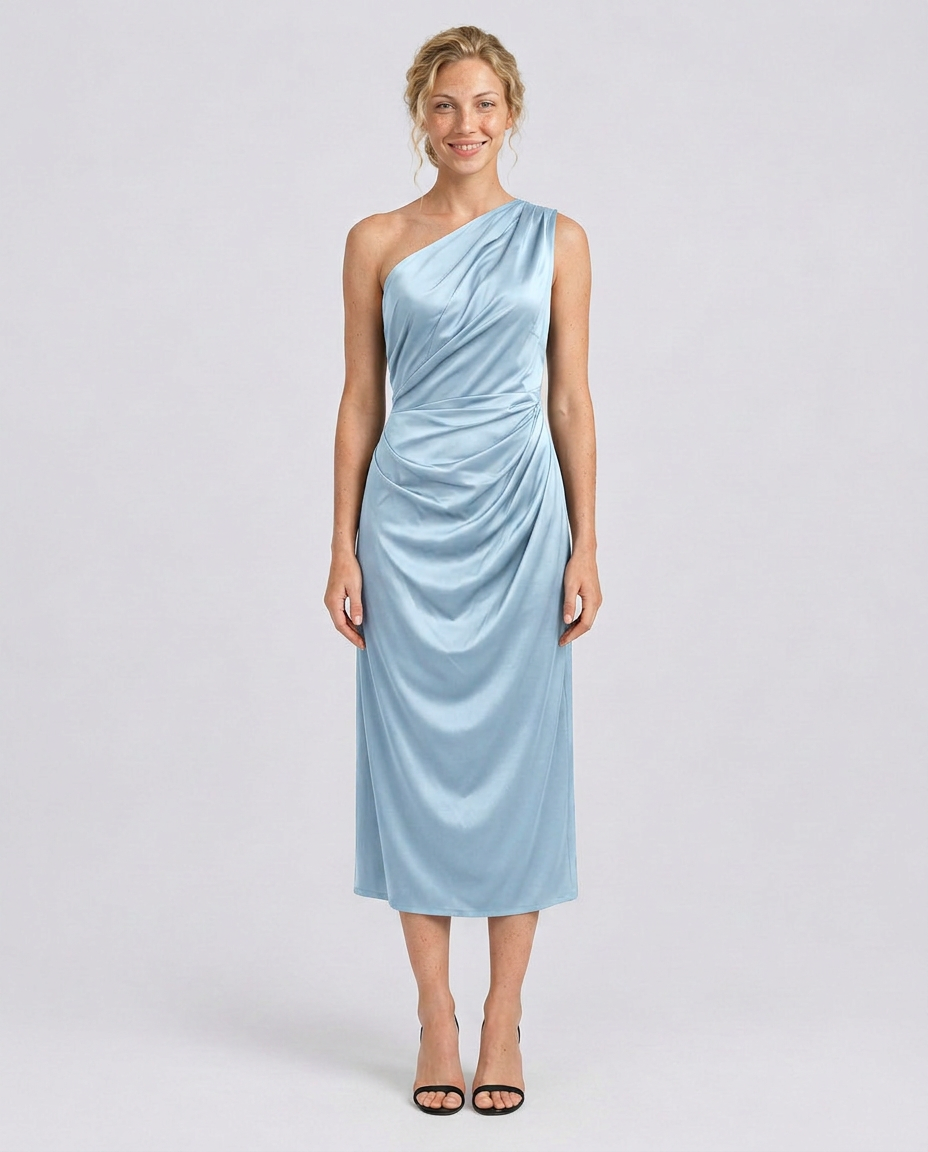 Selene | One Shoulder Satin Midi