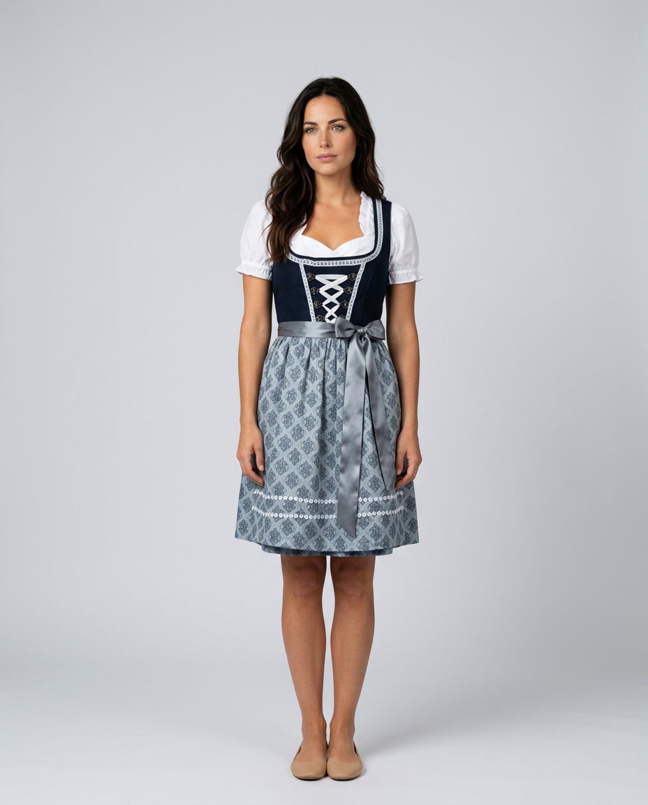 Blair | Traditional Dirndl Midi Dress Set with Apron & Blouse