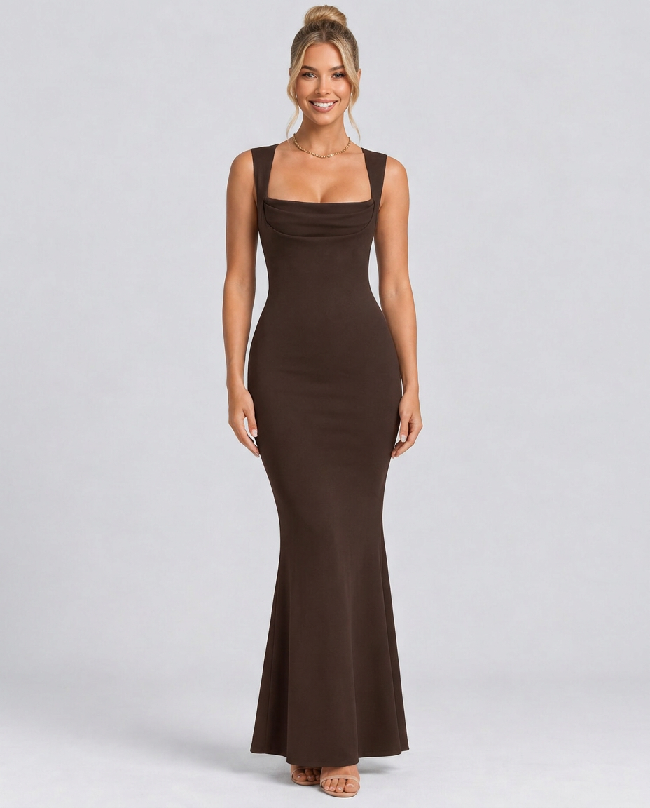Beverley | Mesh Wedding Guest Maxi Dress