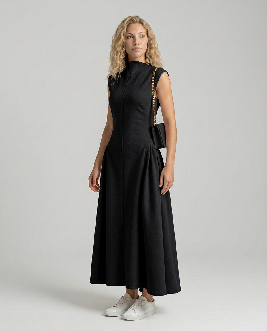 Cleo | High-Low Structured Midi Dress