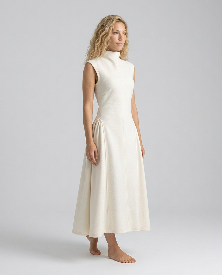 Cleo | High-Low Structured Midi Dress