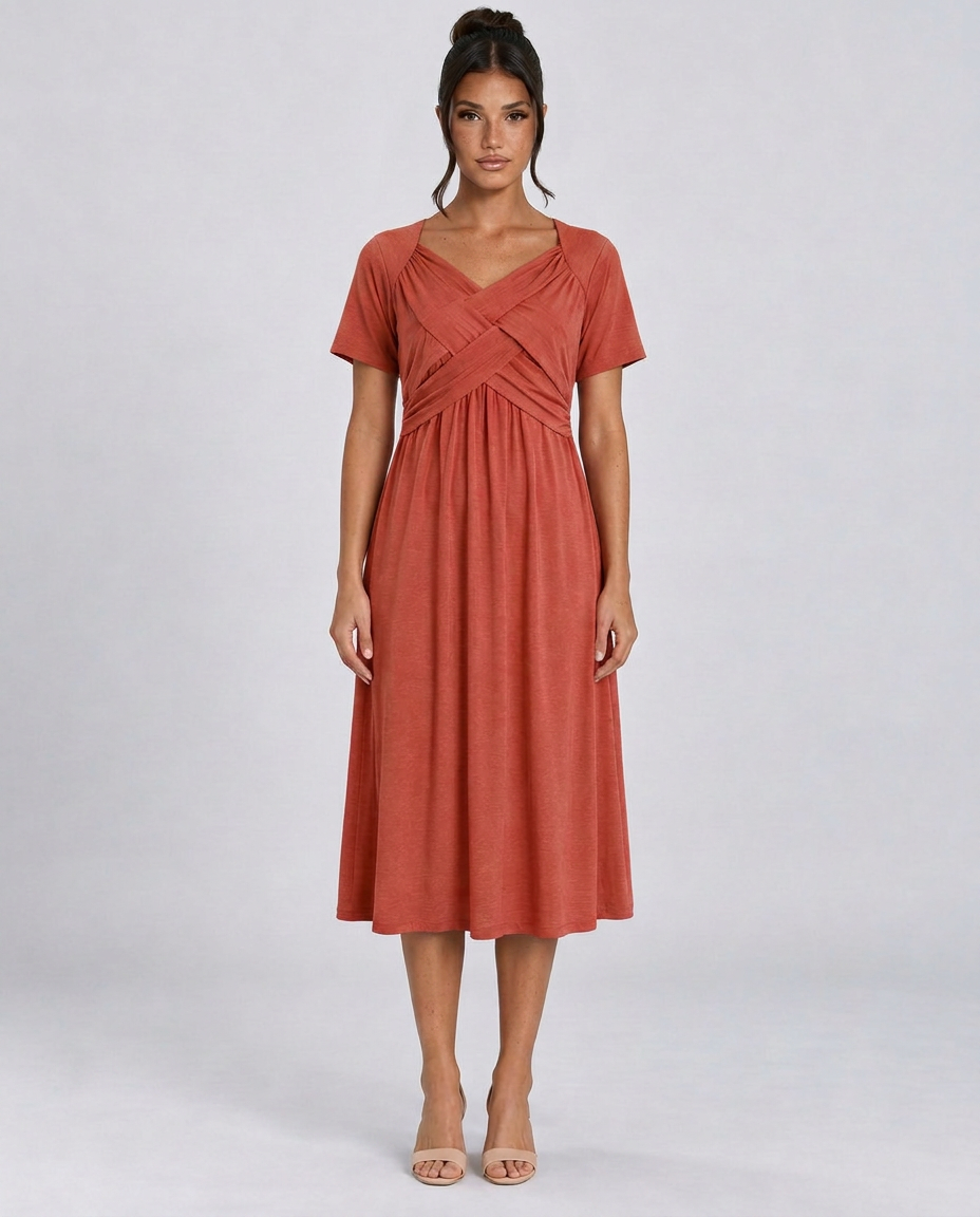 Saskia | Wrap Front Summer Midi Dress