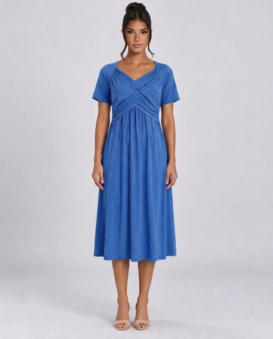 Saskia | Wrap Front Summer Midi Dress
