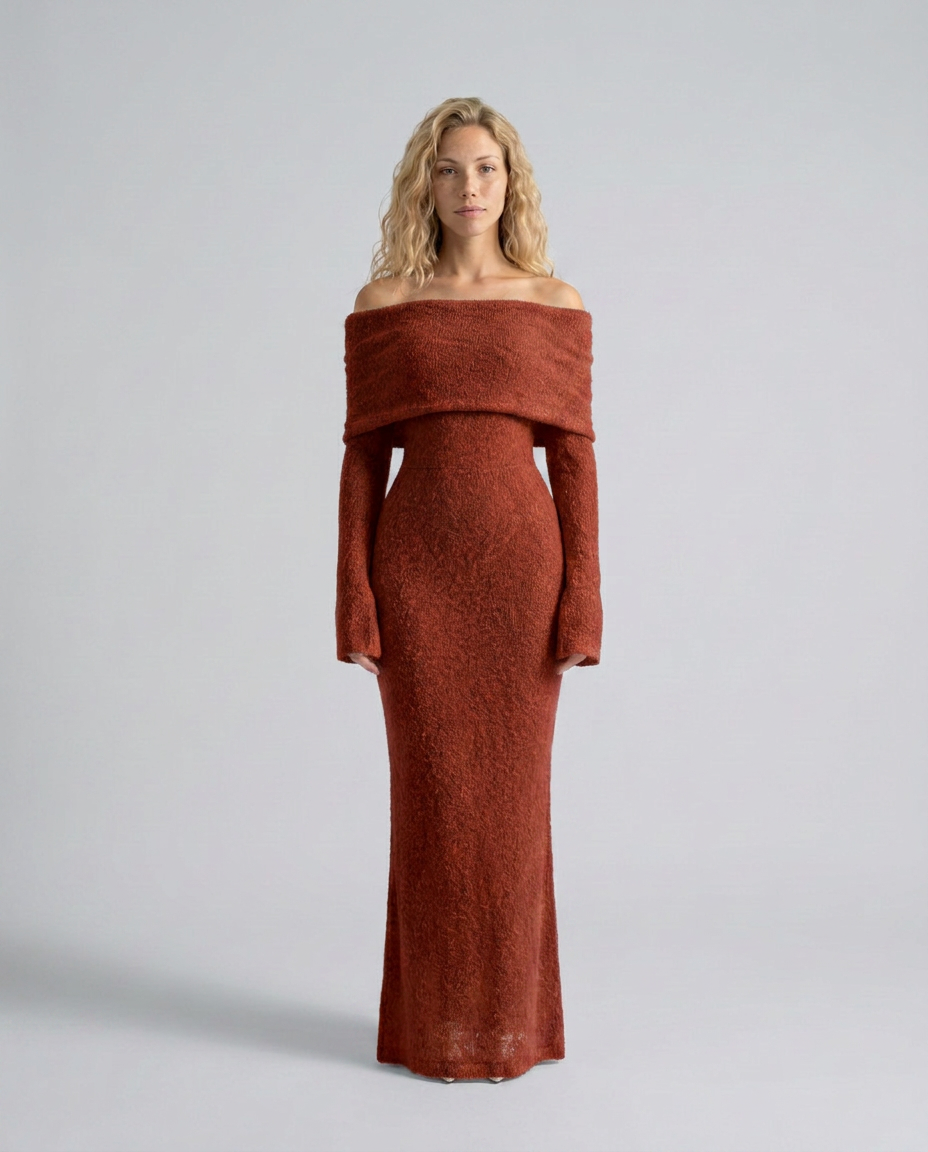 Priya | Off-Shoulder Fitted Maxi Dress
