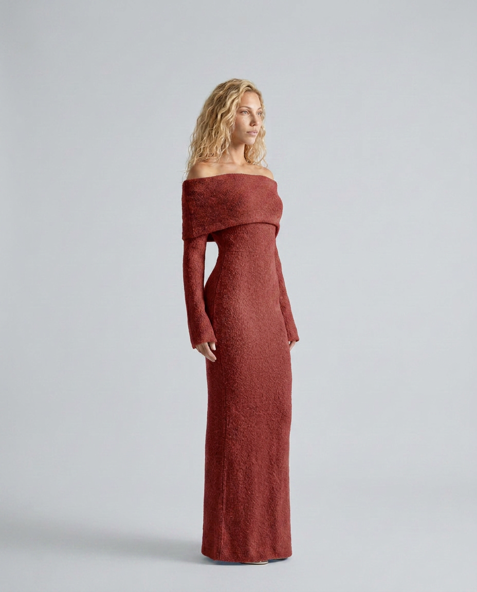 Priya | Off-Shoulder Fitted Maxi Dress