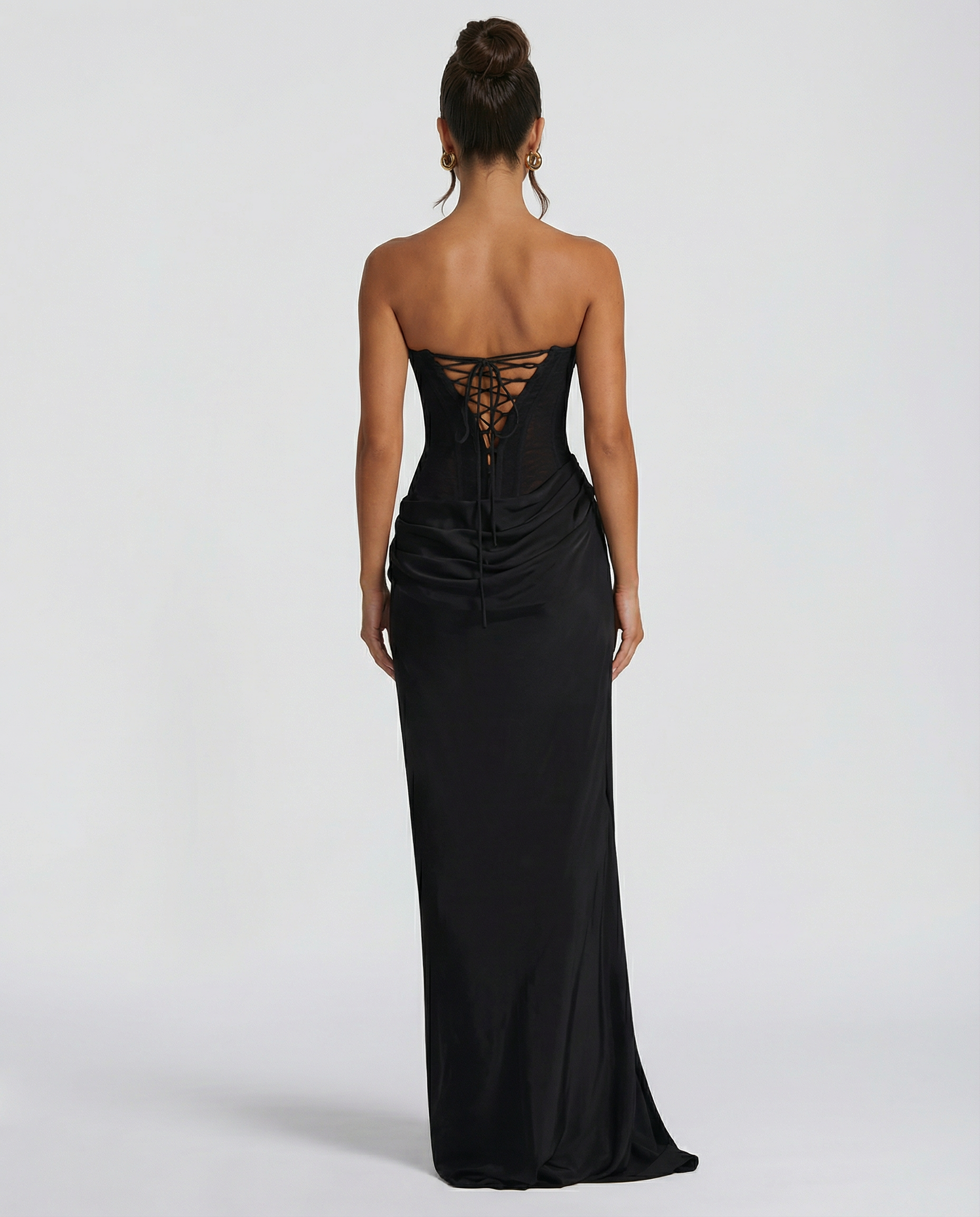Aaliyah | Maxi Dress with Strapless Corset and Choker Scarf
