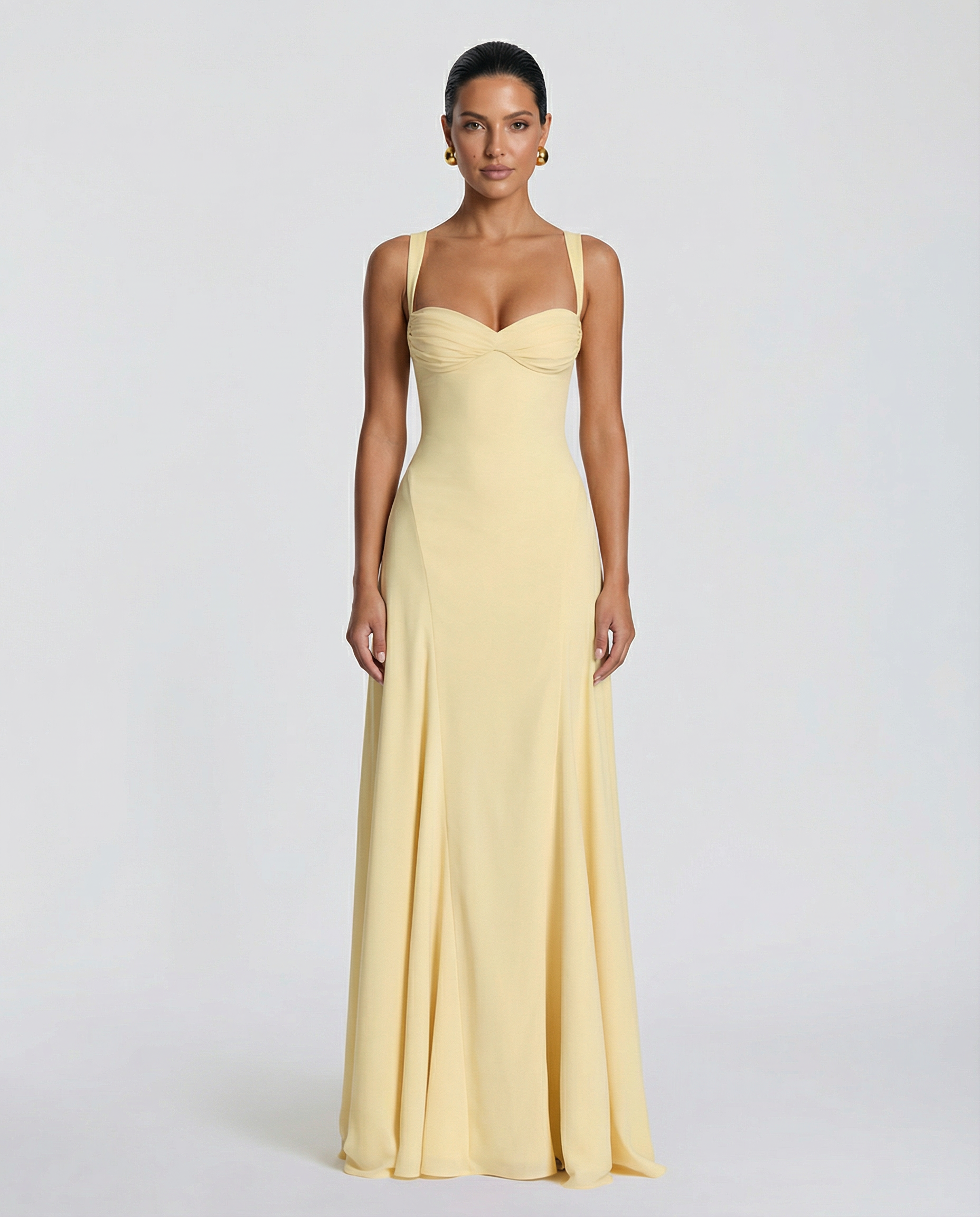 Women's Corset Maxi Dress Strappy Lace-Up Back