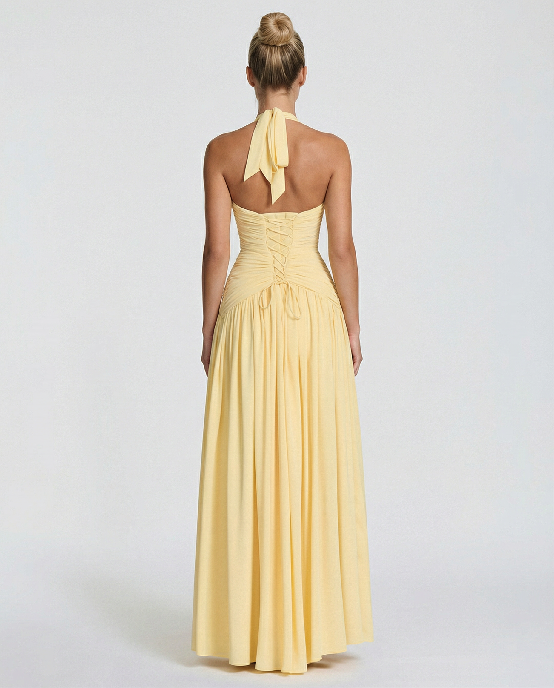 Margaret | Maxi Dress with Halter Neck and Ruched Corset