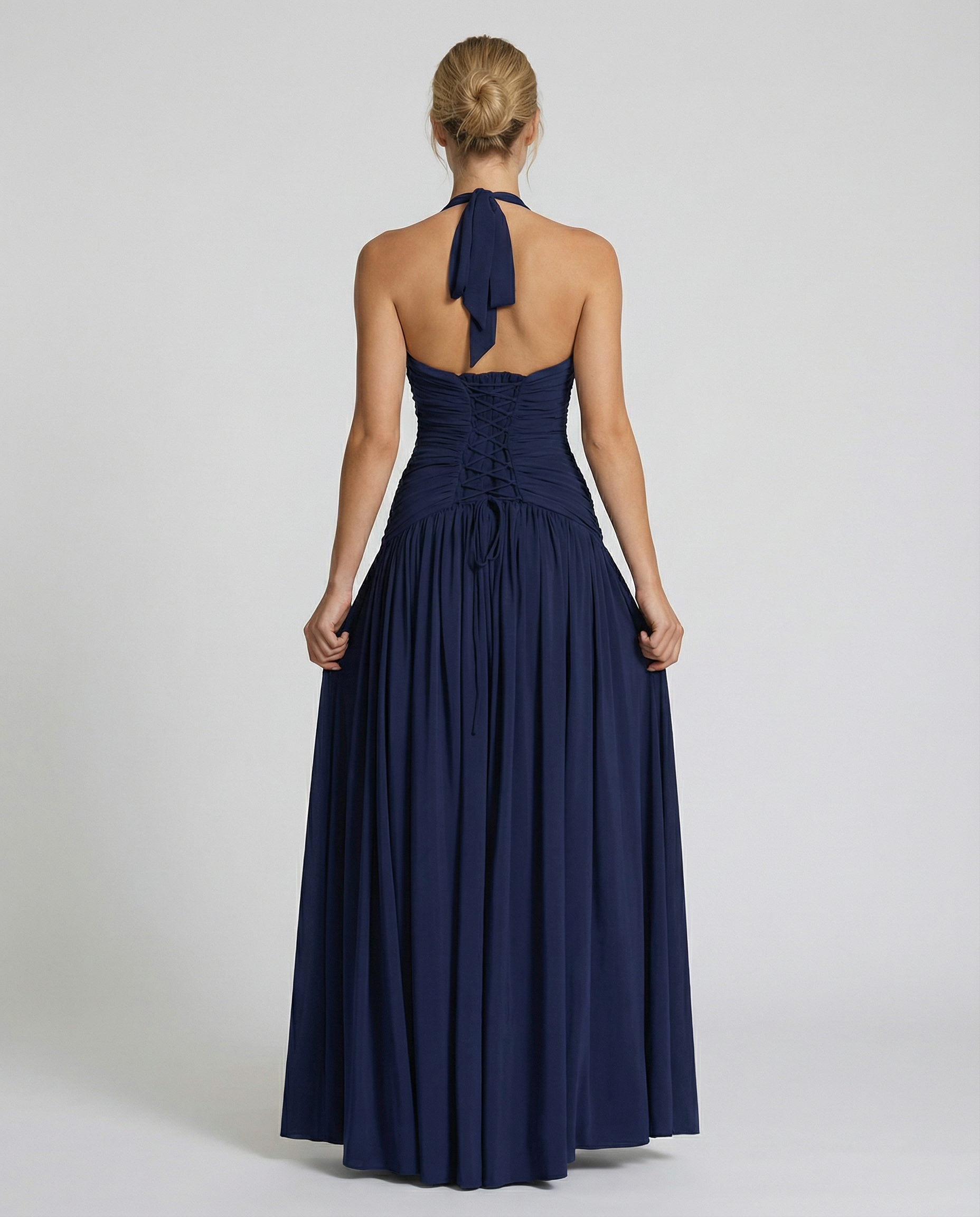 Margaret | Maxi Dress with Halter Neck and Ruched Corset
