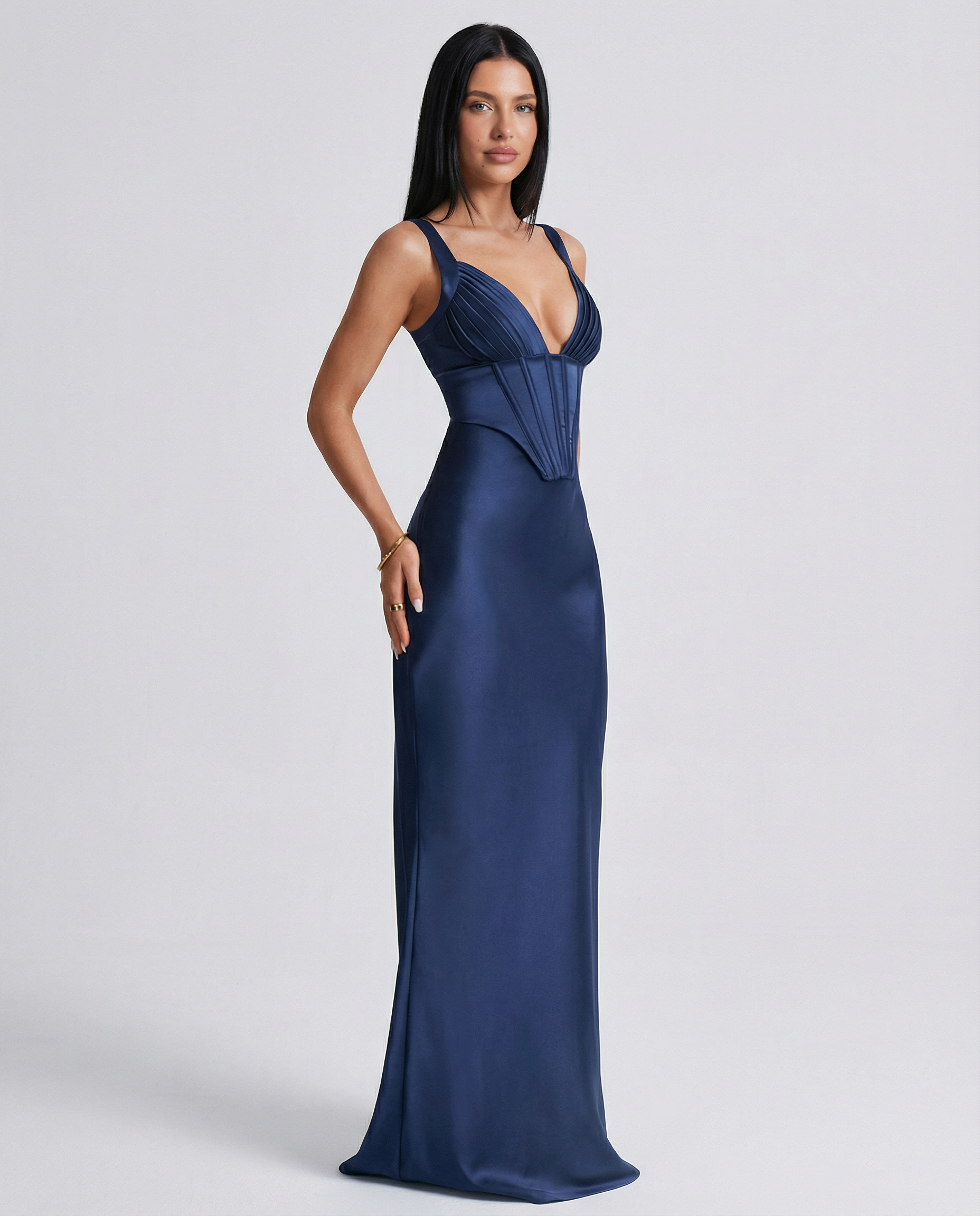 Genesis | Maxi Dress with Structured Corset Bodice