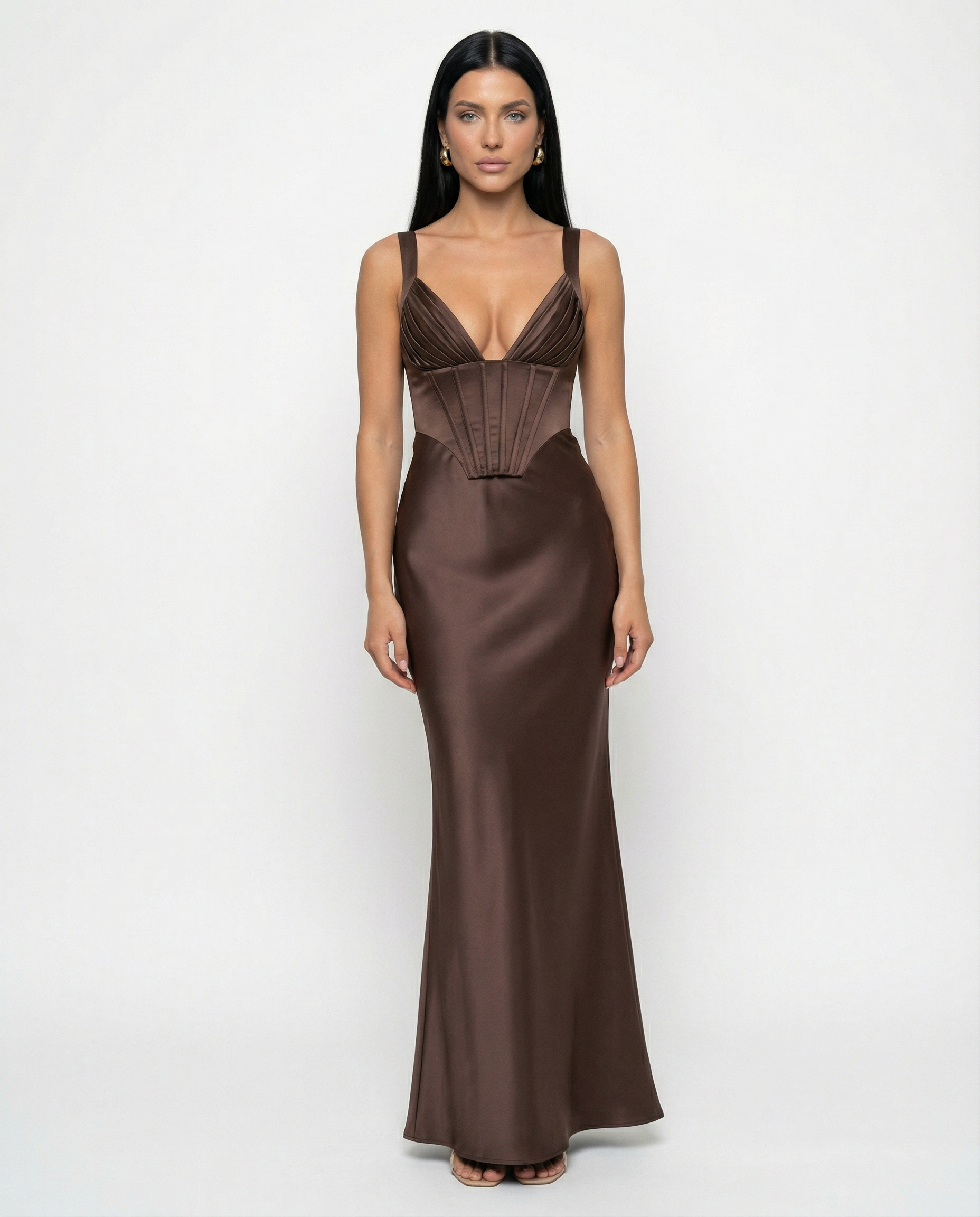 Genesis | Maxi Dress with Structured Corset Bodice
