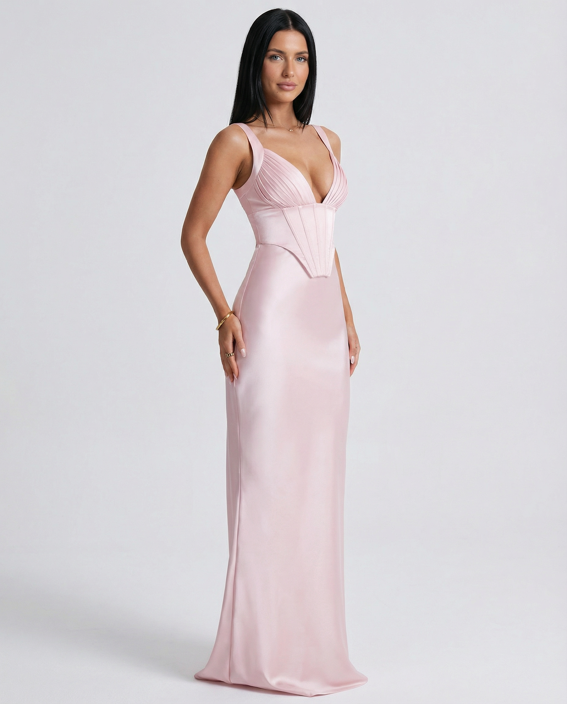 Genesis | Maxi Dress with Structured Corset Bodice