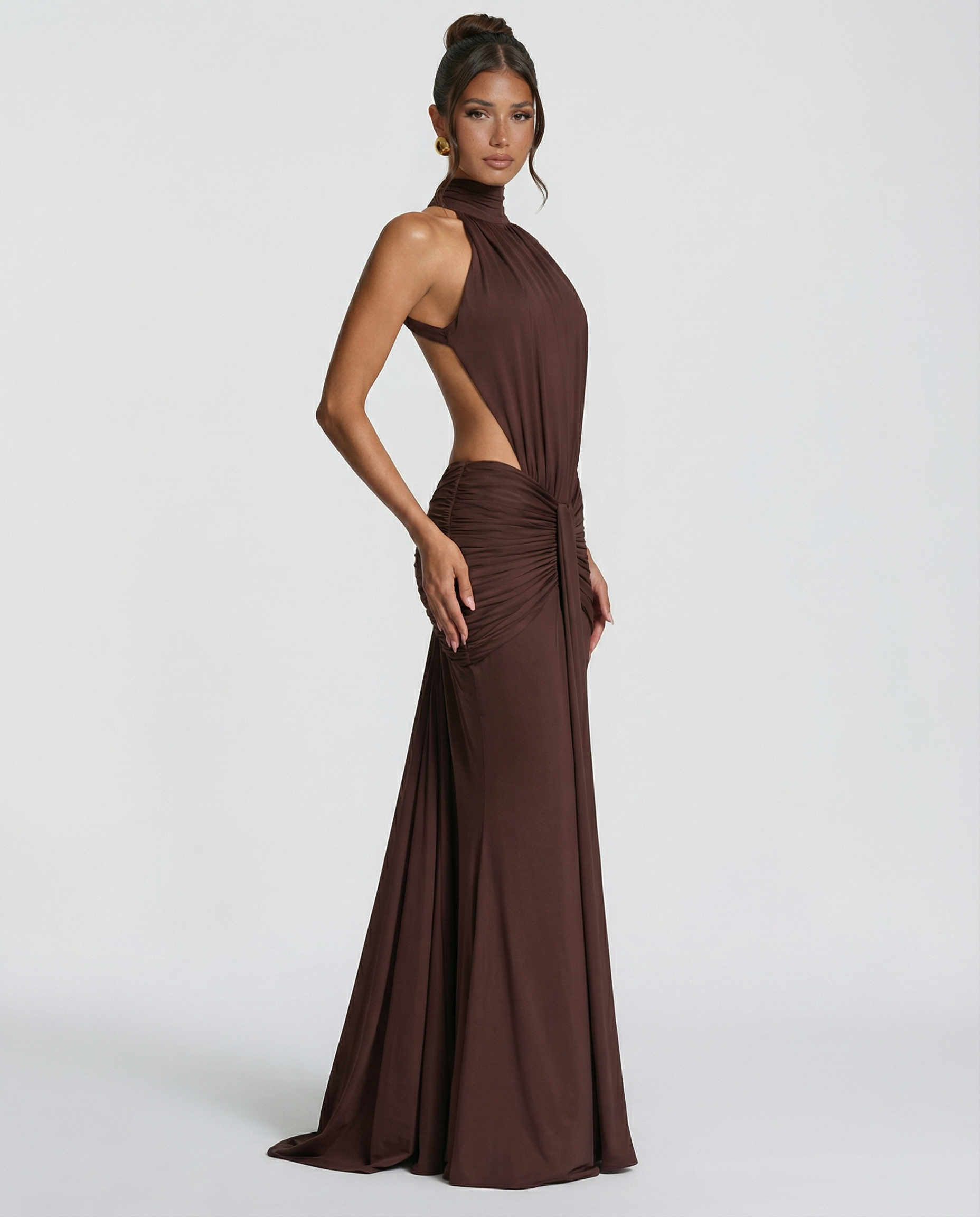 Joanna | Maxi Dress with Halter Neck and Ruched Waist