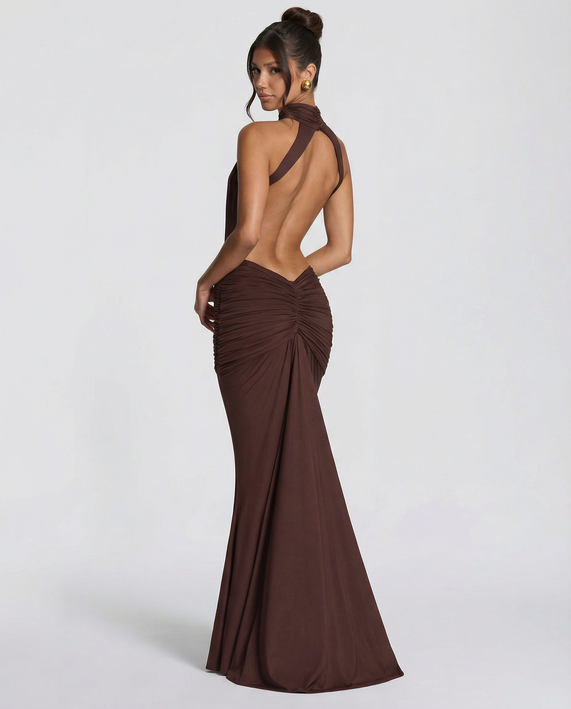 Joanna | Maxi Dress with Halter Neck and Ruched Waist