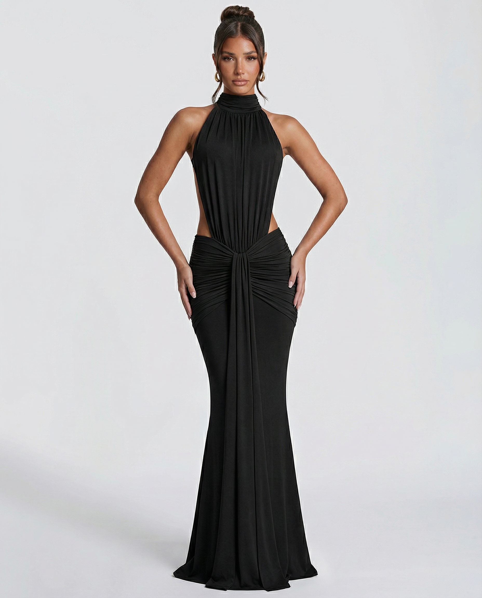 Joanna | Maxi Dress with Halter Neck and Ruched Waist