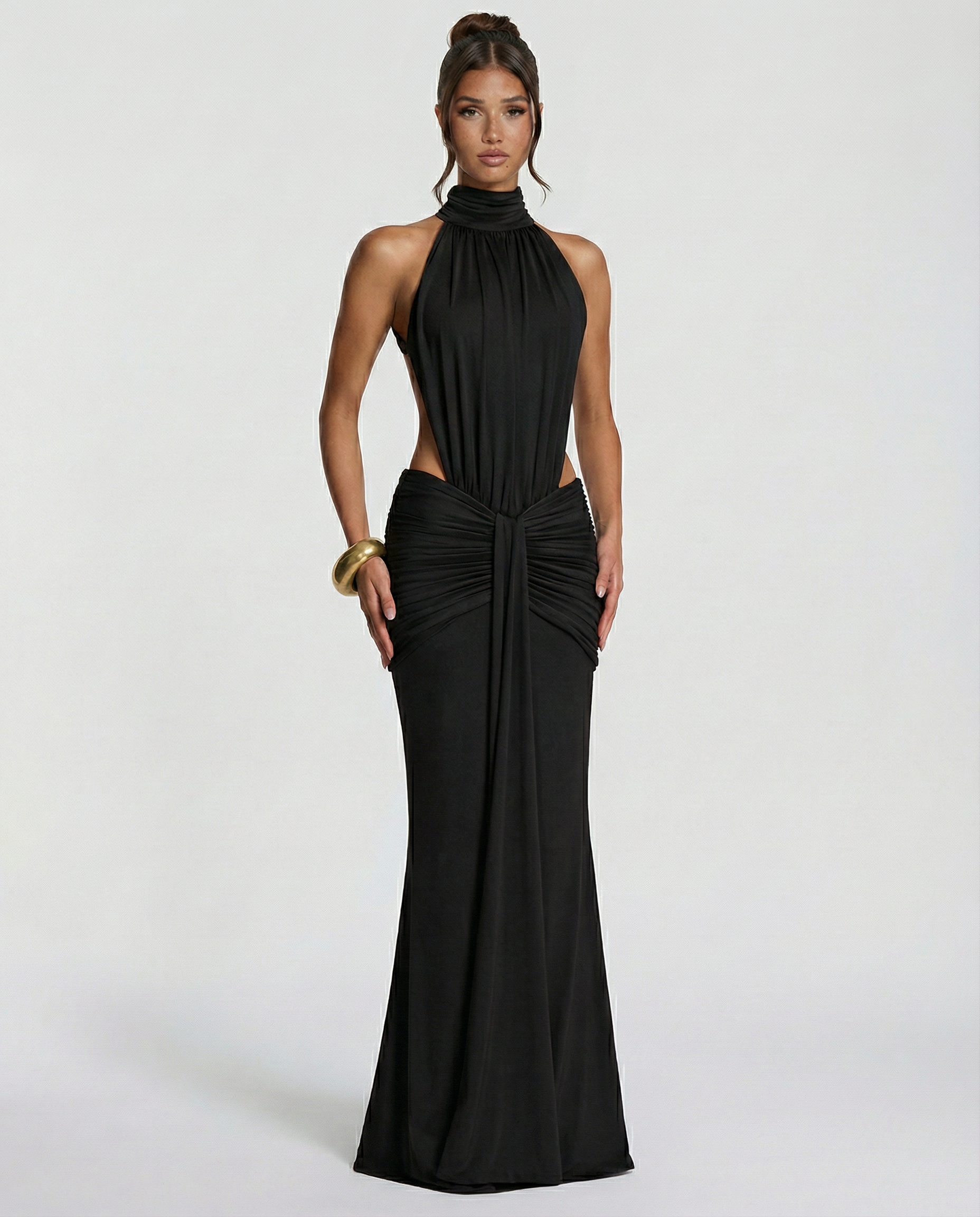 Joanna | Maxi Dress with Halter Neck and Ruched Waist