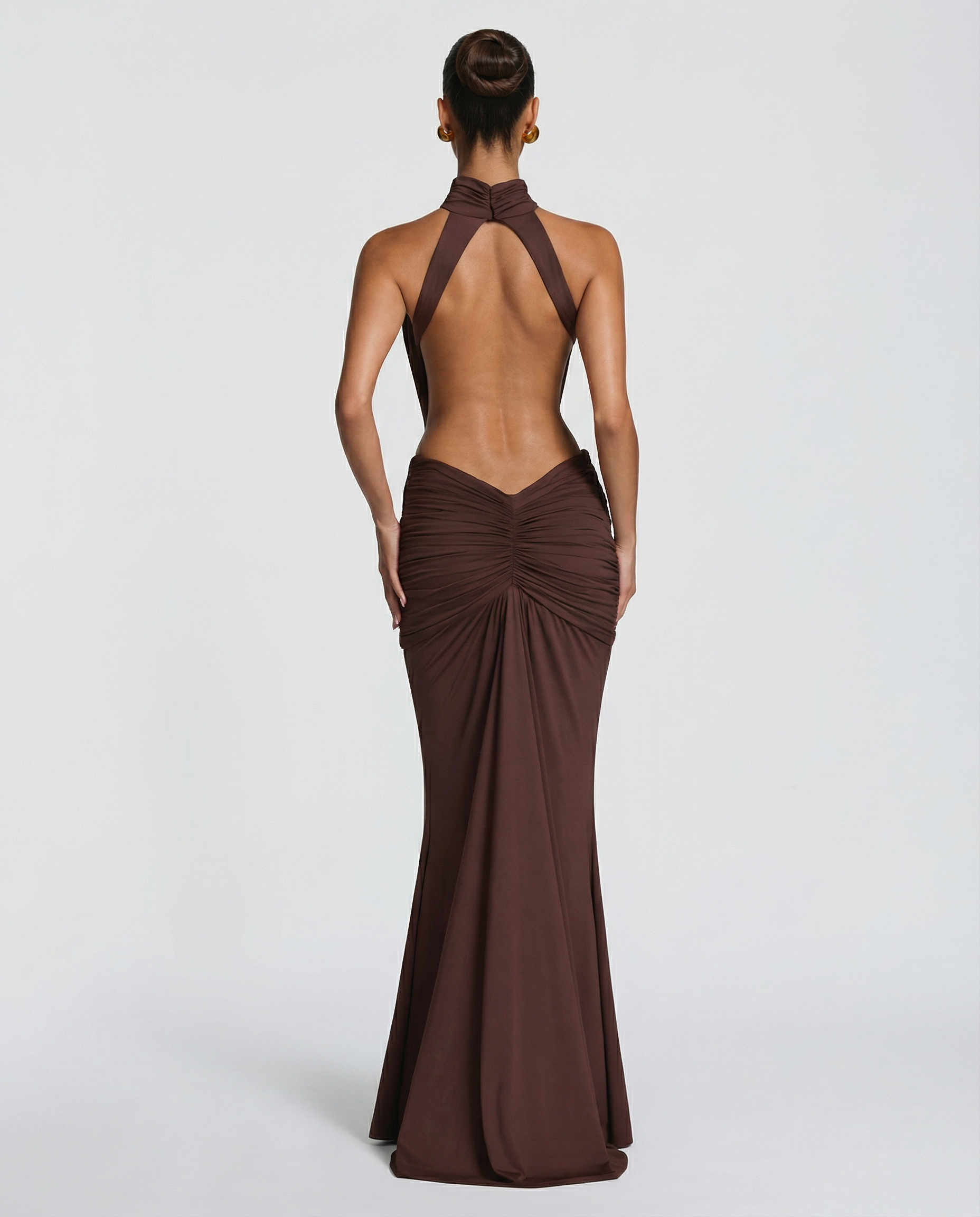 Joanna | Maxi Dress with Halter Neck and Ruched Waist